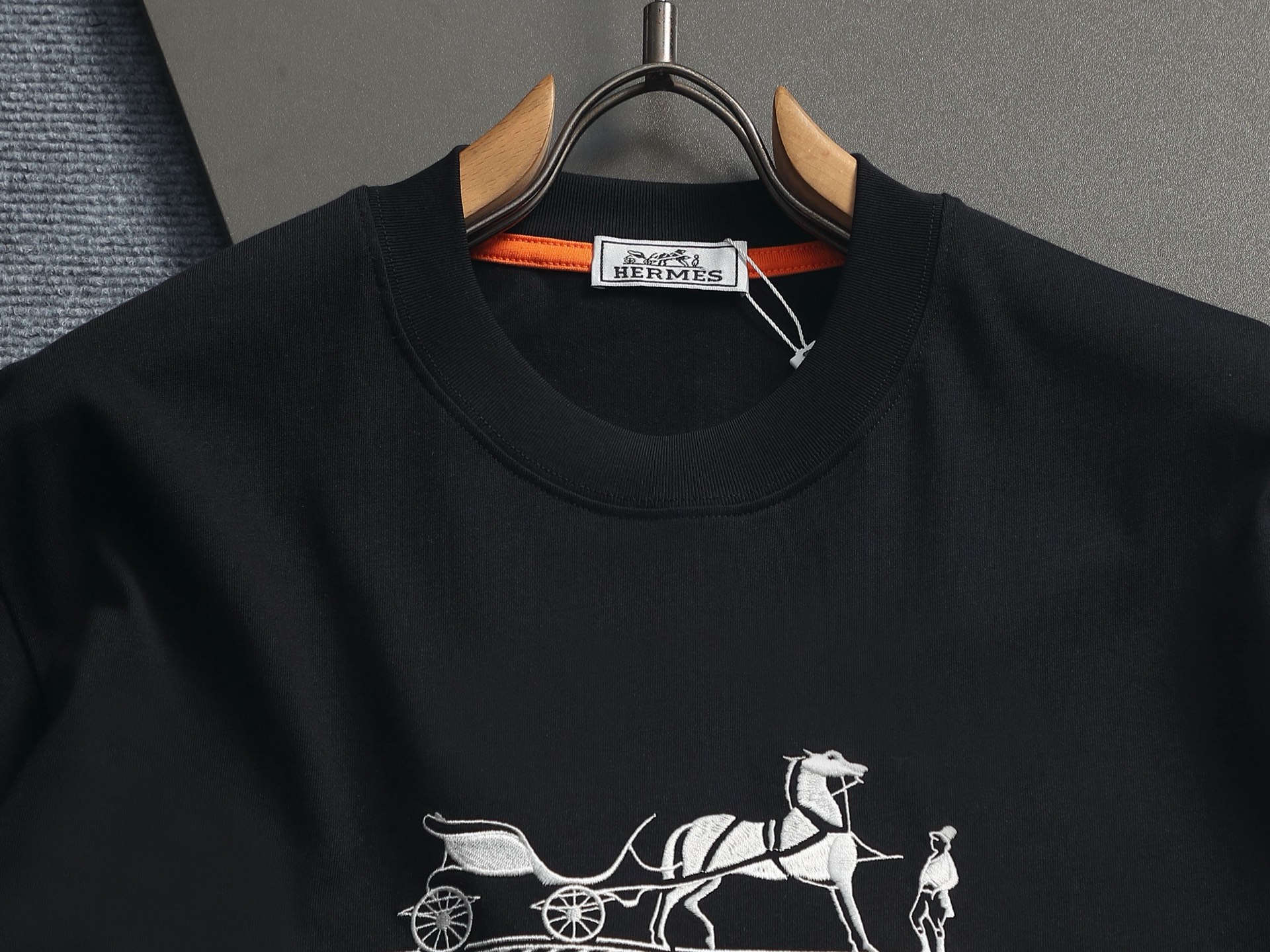Hermès Hermes爱马仕 2026春夏新款 高端优雅 男士定制 320g纯棉短袖