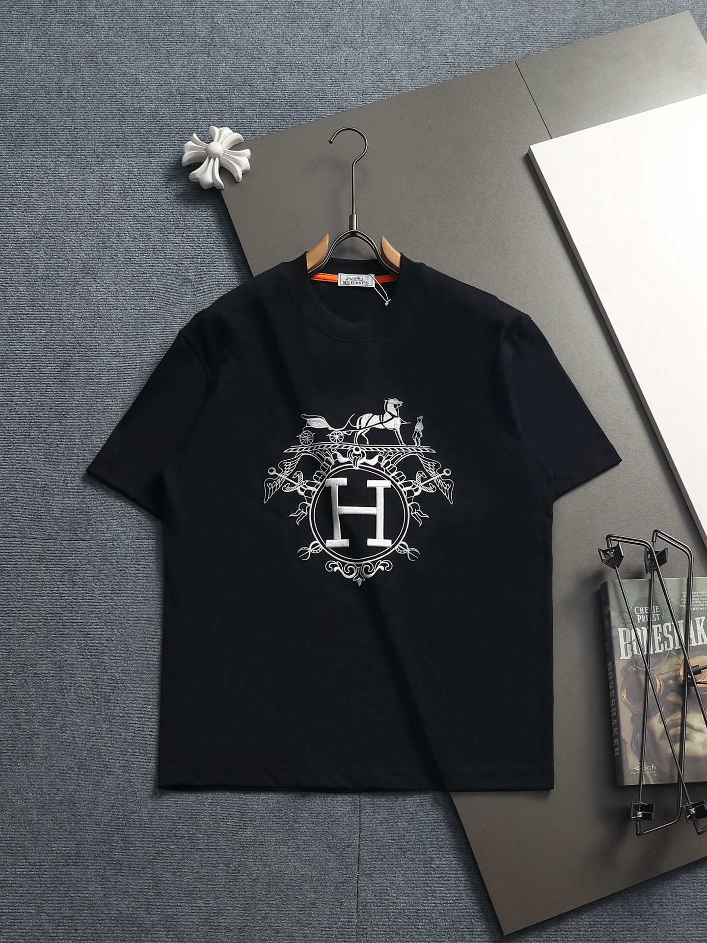 Hermès Hermes爱马仕 2026春夏新款 高端优雅 男士定制 320g纯棉短袖