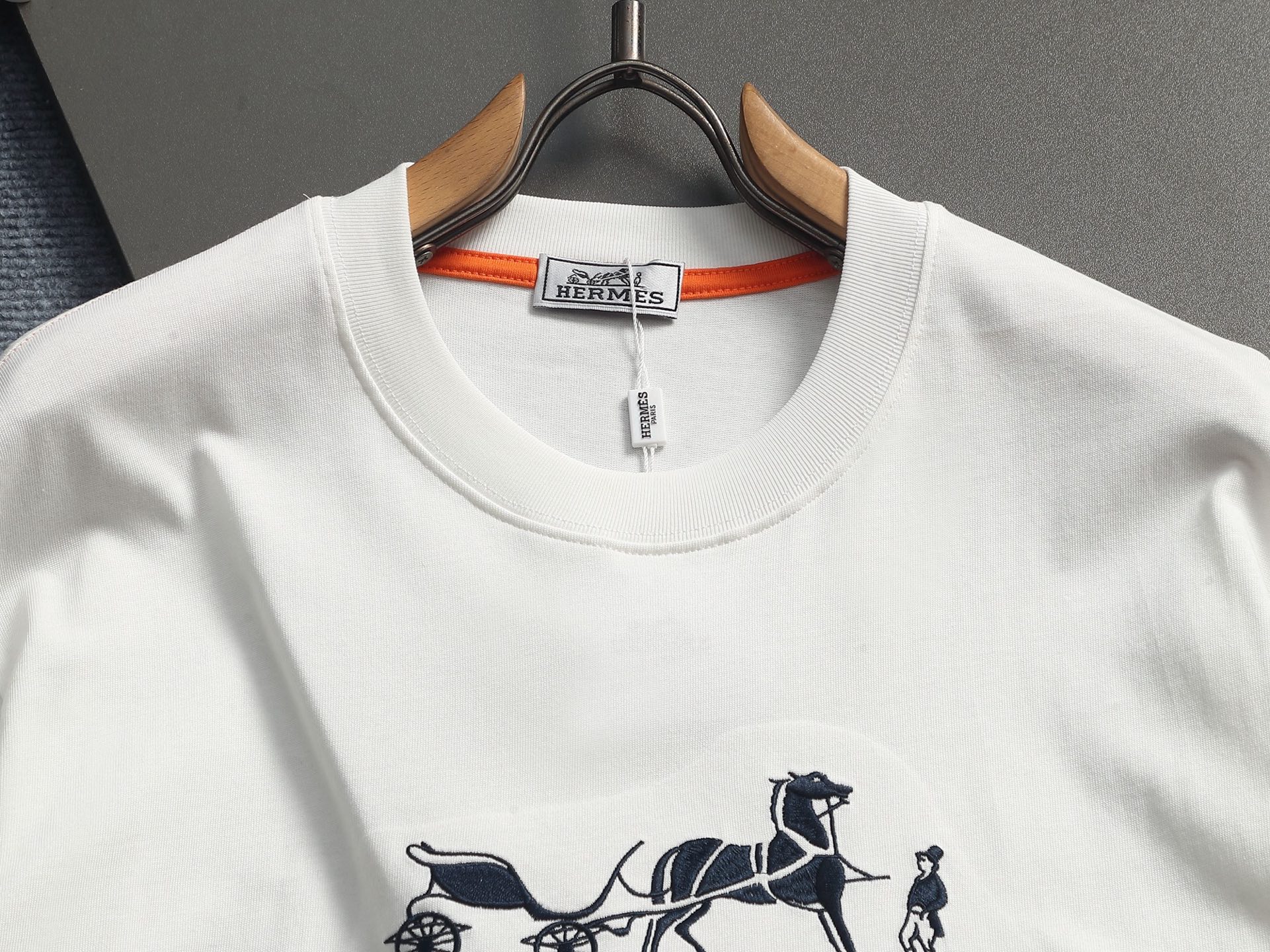 Hermès Hermes爱马仕 2026春夏新款 高端优雅 男士定制 320g纯棉短袖