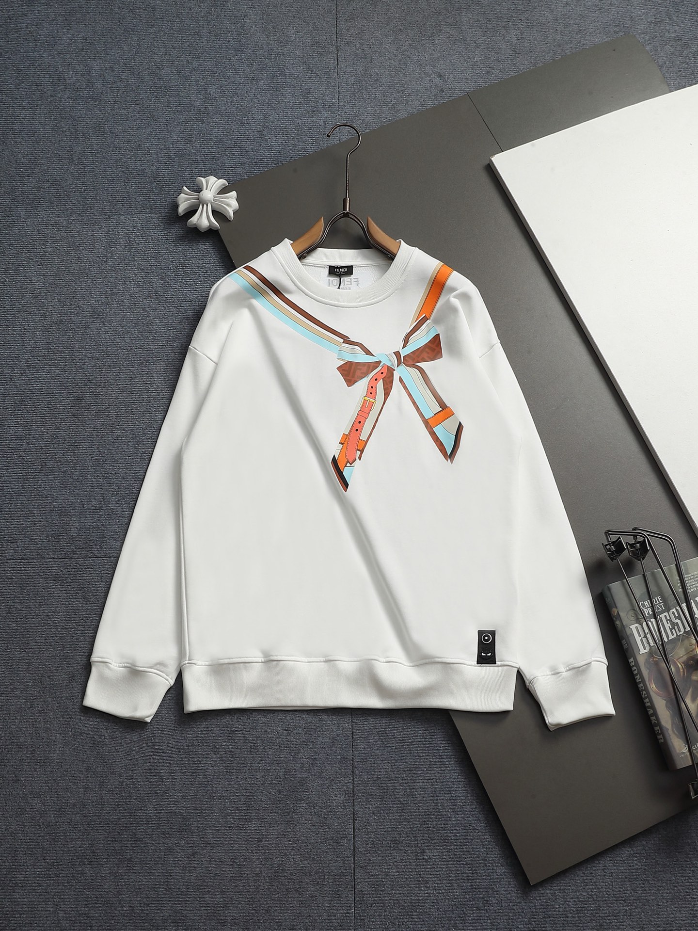 Fendi White Printed Pullover Hoodie
