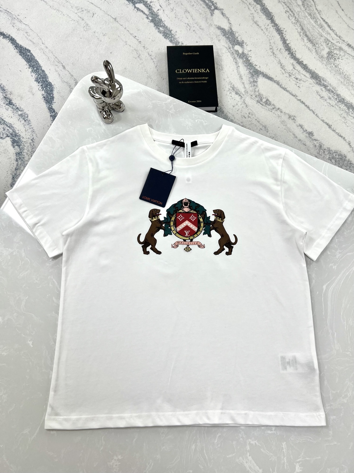 P80 (versión alta) Louis Vuitton-Louis Vuitton-25ss paseando perros doble insignia de perro de manga corta T tres etiqu…