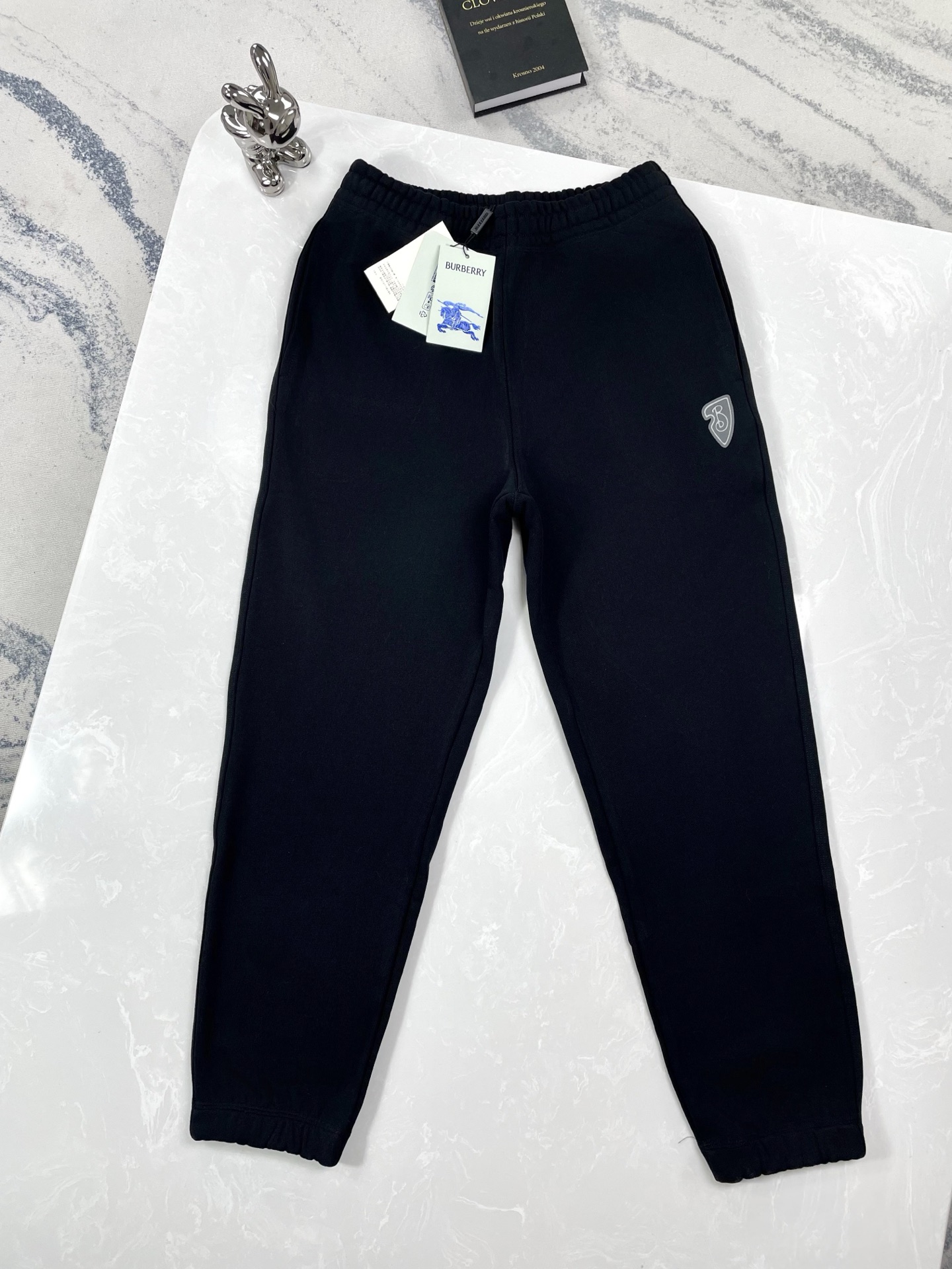 Burberry Cotton Jogging Sweatpants with B Logo and Equestrian Knight Design