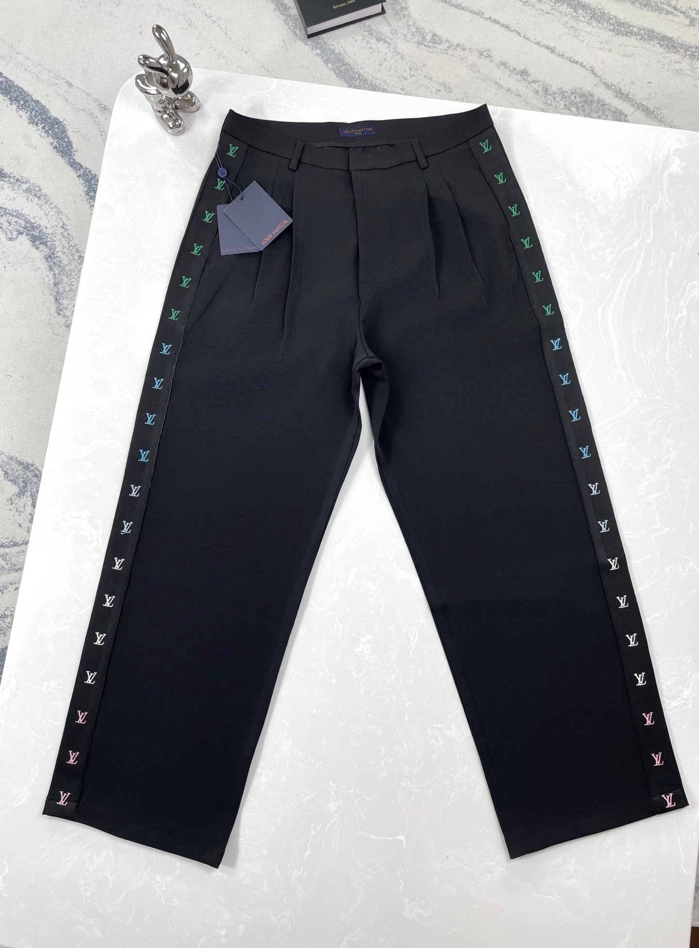 Louis Vuitton Rainbow Embroidered Gradient Dress Pants - Stylish Comfort