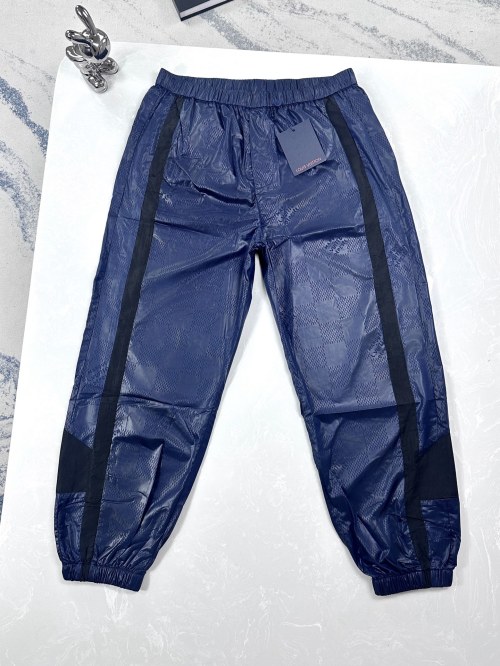 Louis Vuitton Men's Dark Blue Checkered Tracksuit Bottoms 1 Louis Vuitton Men's Dark Blue Checkered Tracksuit Bottoms