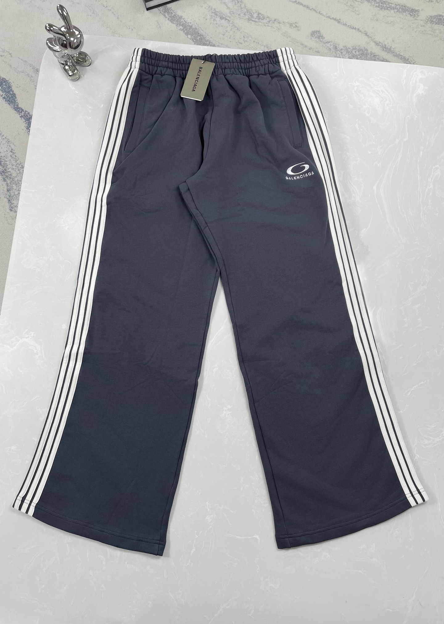 P135 Versión alta) BALENCIAGA -Paris- 25ss anillo simple bordado cinco líneas, pantalón deportivo. Tallas: XS-L