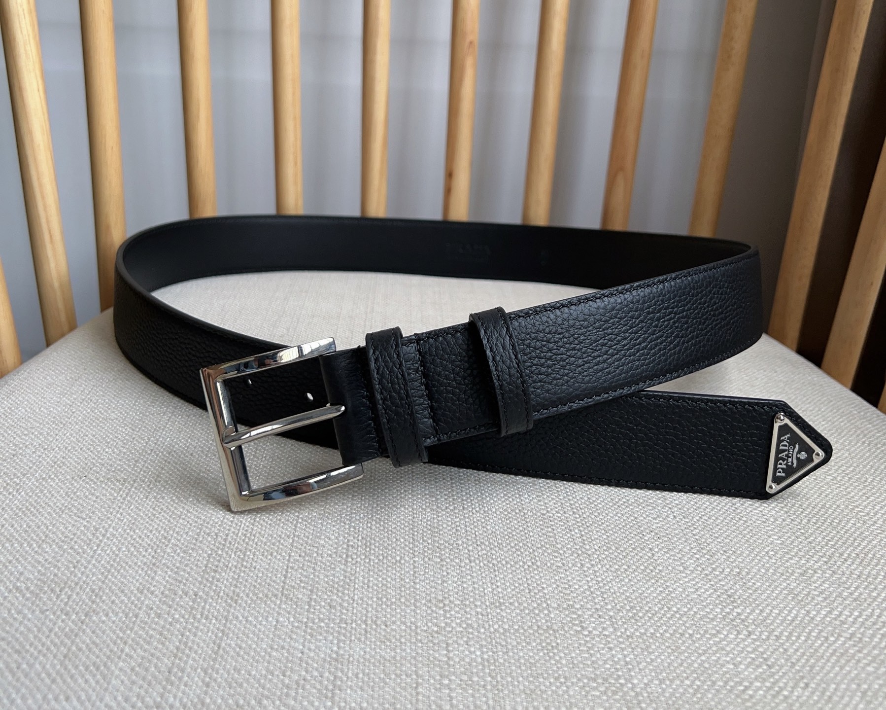 Prada Leather Belt with Enamel Triangle Logo - Stylish & Durable 5 i1749400234523 5112 0 3