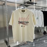 Replica For Cheap
 Balenciaga Clothing T-Shirt Apricot Color Printing Unisex Silk Short Sleeve