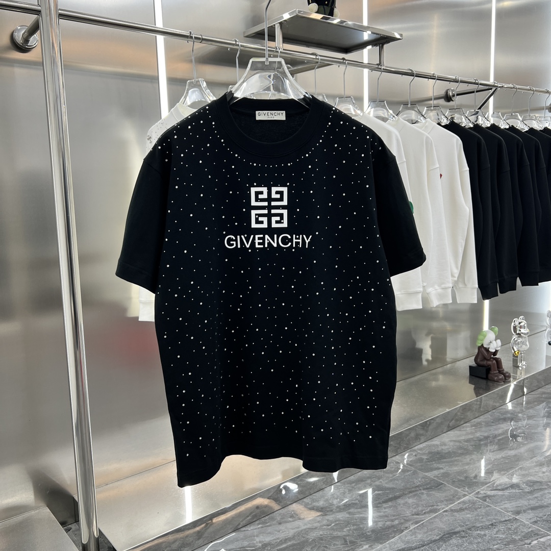 Givenchy Clothing T-Shirt Replcia Cheap
 Black Unisex Silk Short Sleeve