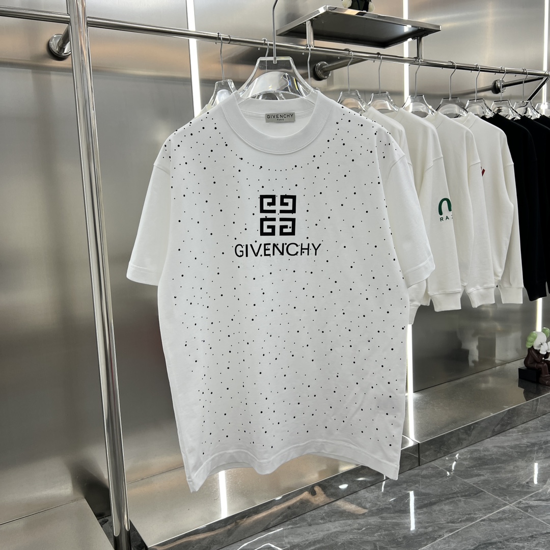 Givenchy Clothing T-Shirt White Unisex Silk Short Sleeve