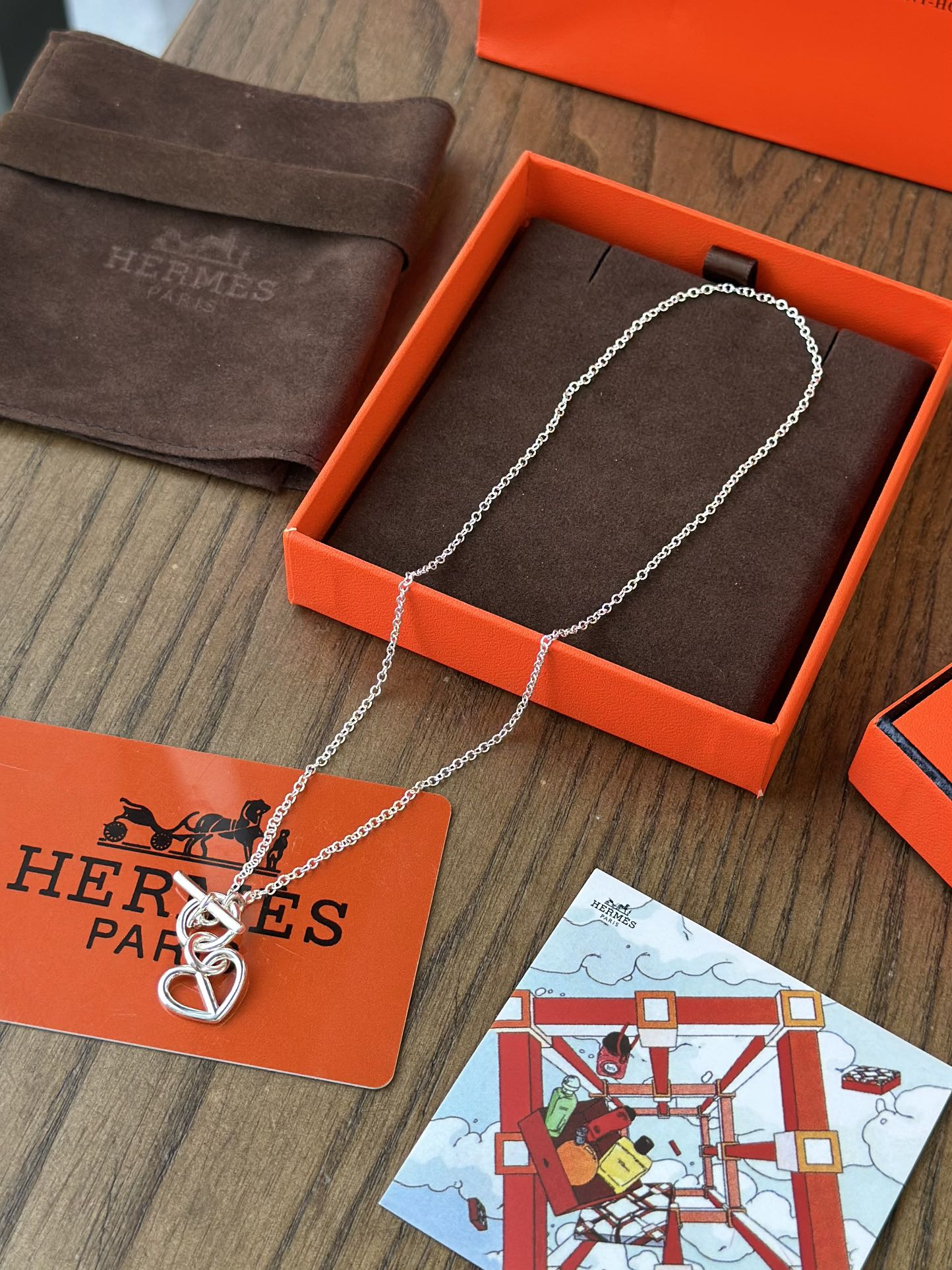 高定款Hermes爱马仕爱心猪鼻子项链 9