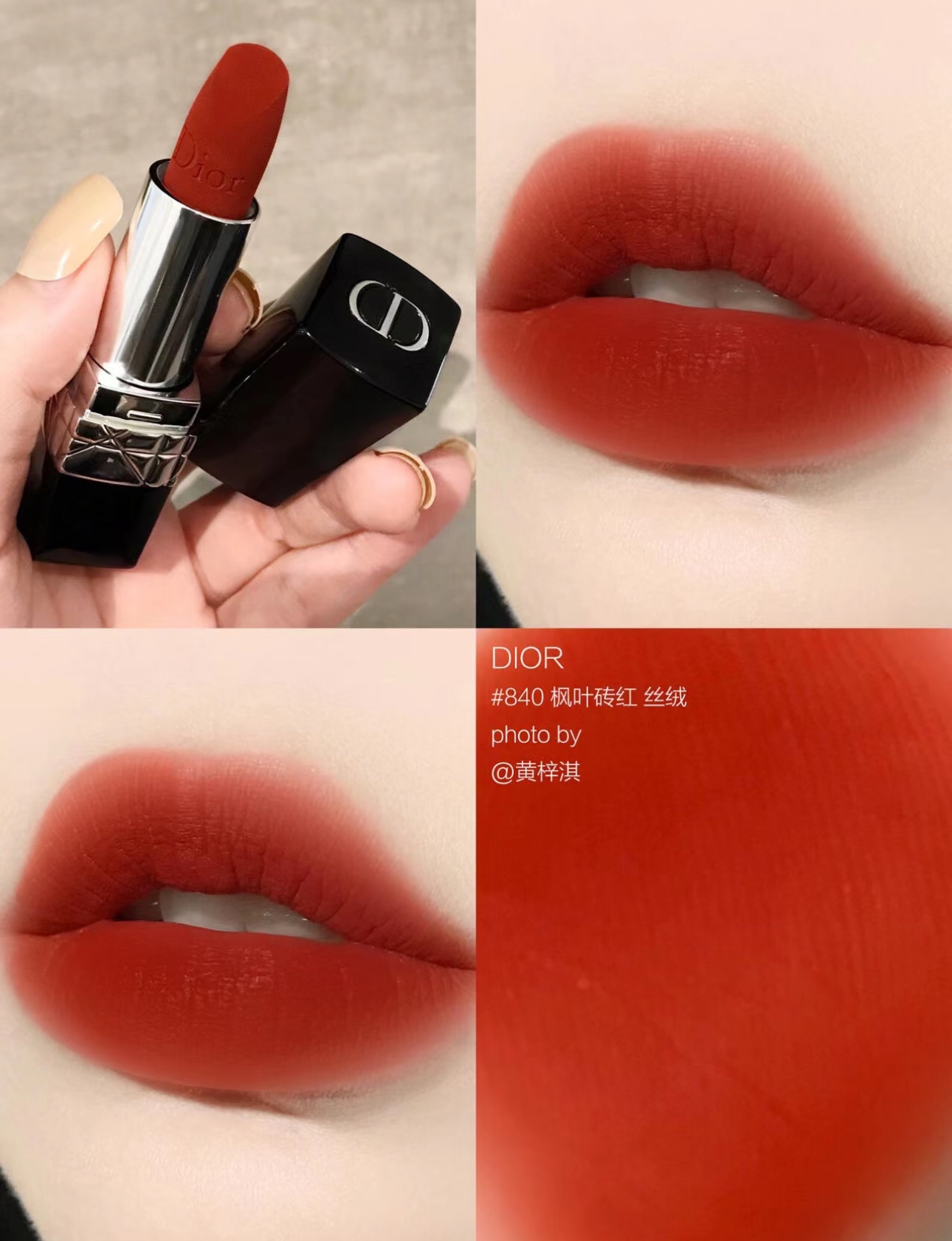 Dior # 840 VelvetMaple Leaf Brick Red 🍂 Truly elegant and gentle - Comprehensive 9
