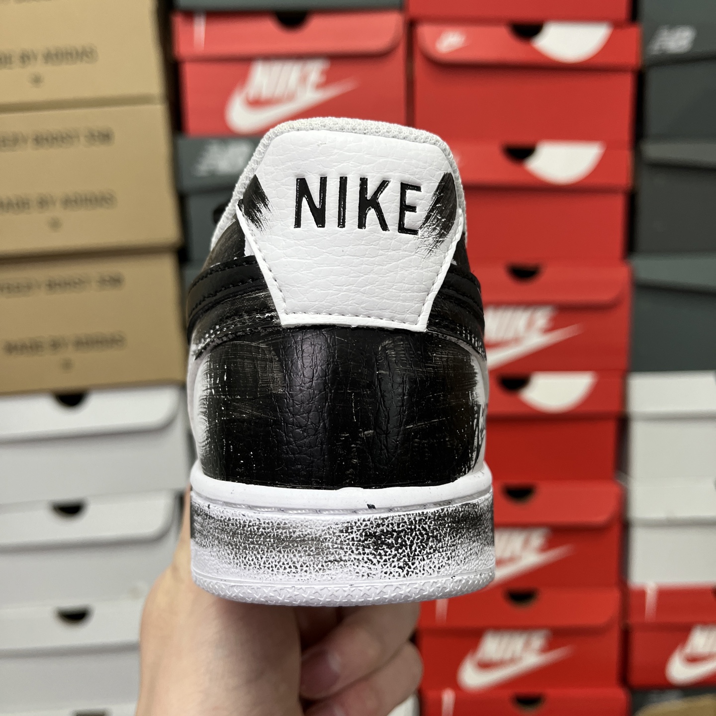  Y Nike Court Vision Low 镜之魅影 绘雅制造 涂鸦泼墨绑带 黑白 DH2987 