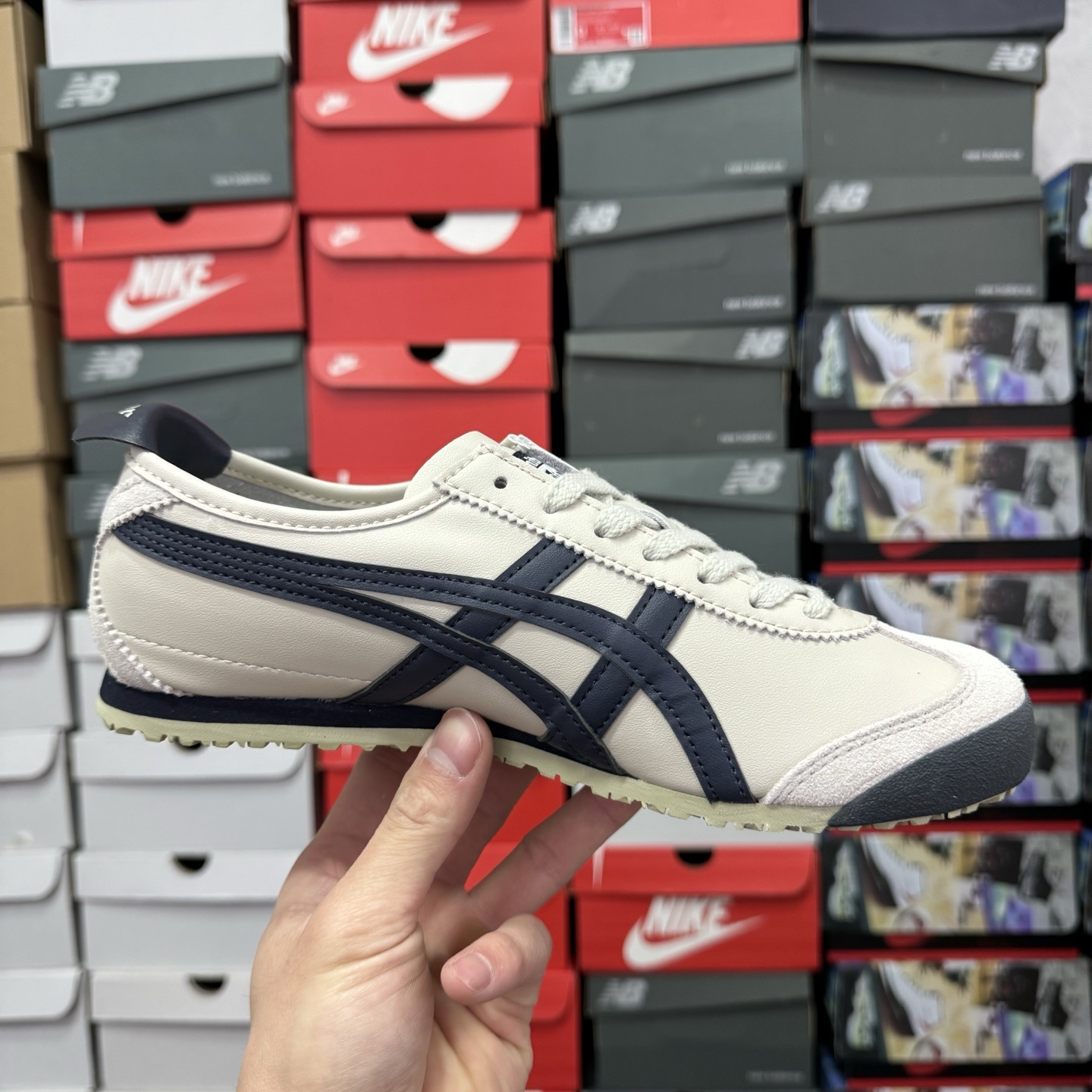 Asics Onitsuka Tiger MEXICO 66 藏青色 亚瑟士鬼冢虎复古经典板鞋 市场最