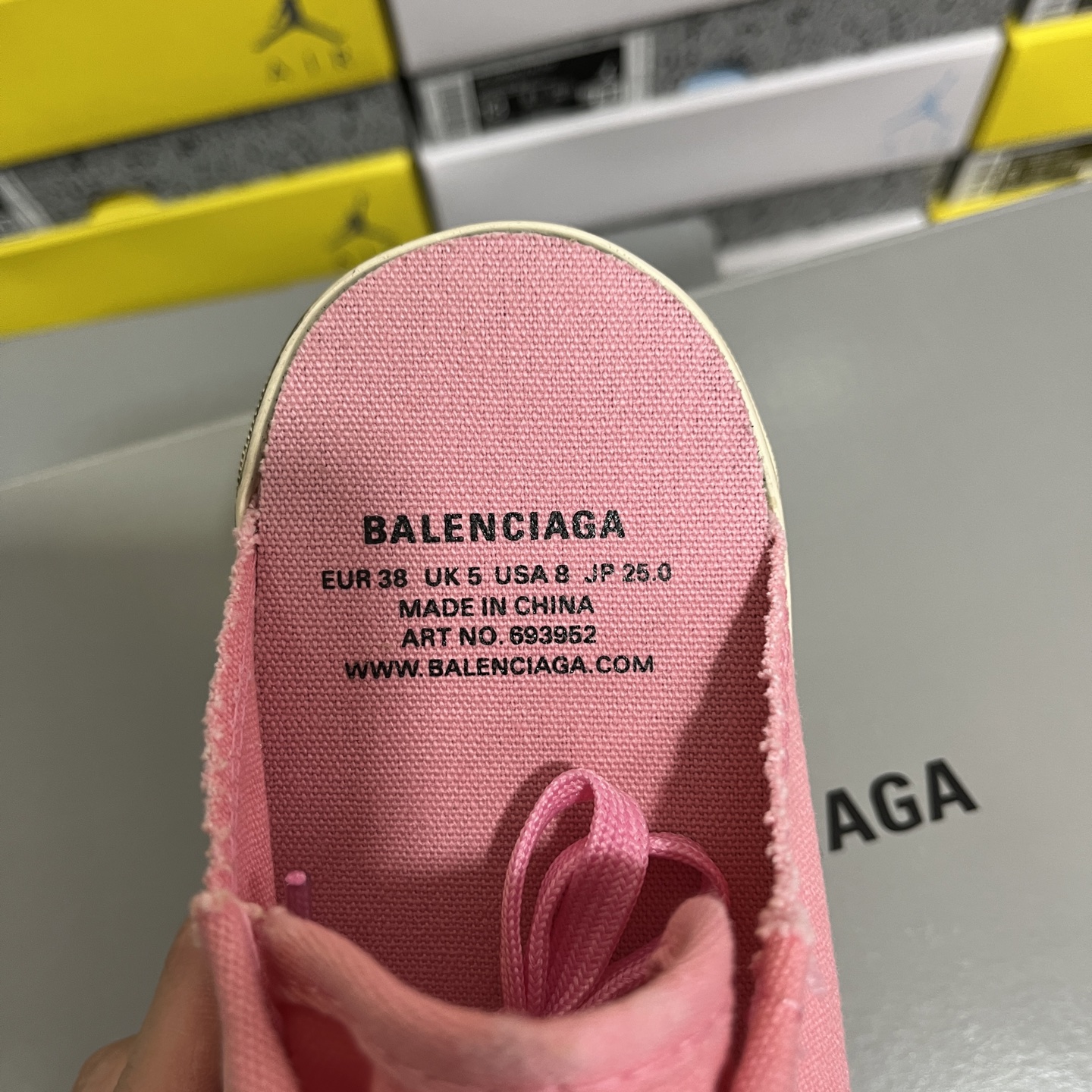  顶级天花板级别 巴黎世家破洞做旧布鞋 半托 粉白，Balenciaga 巴黎世家 Paris 破洞洗旧