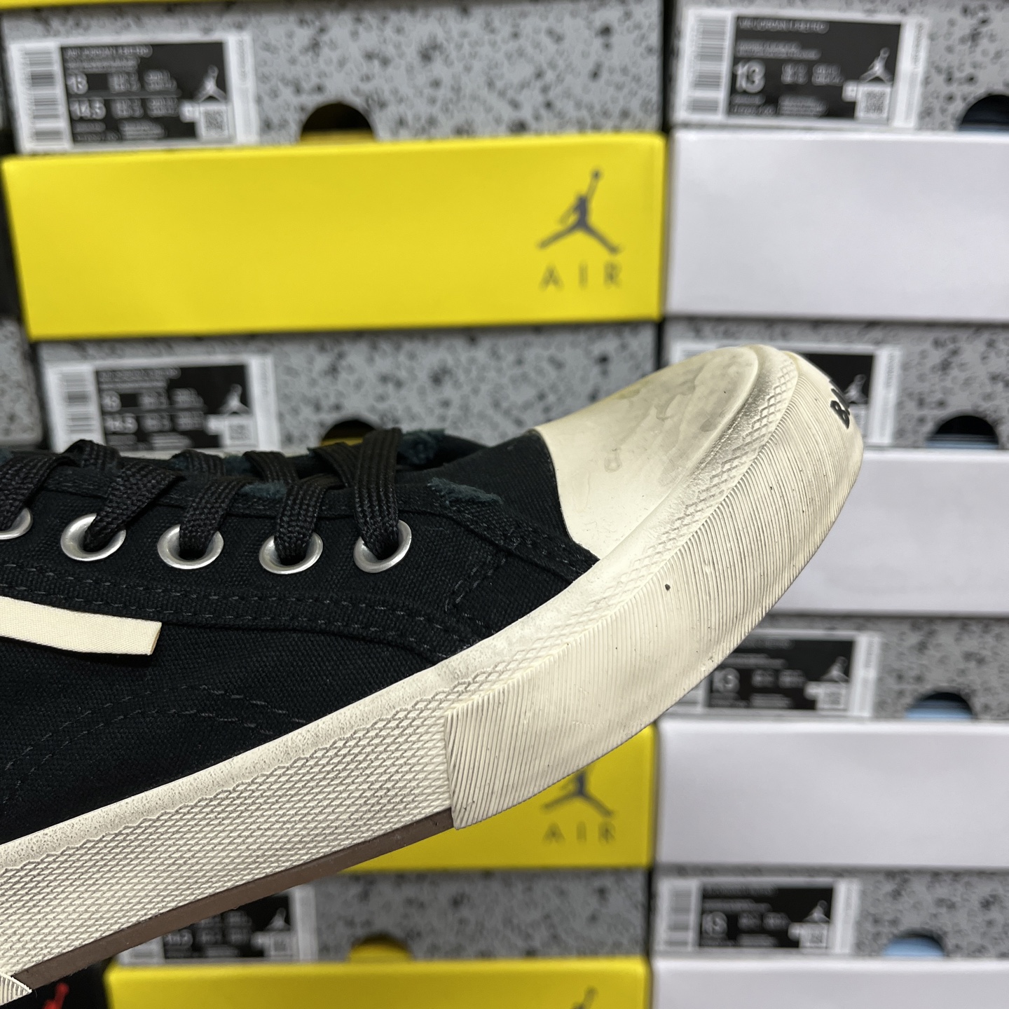  顶级天花板级别 巴黎世家破洞做旧布鞋 半托 黑色，Balenciaga 巴黎世家 Paris 破洞洗旧