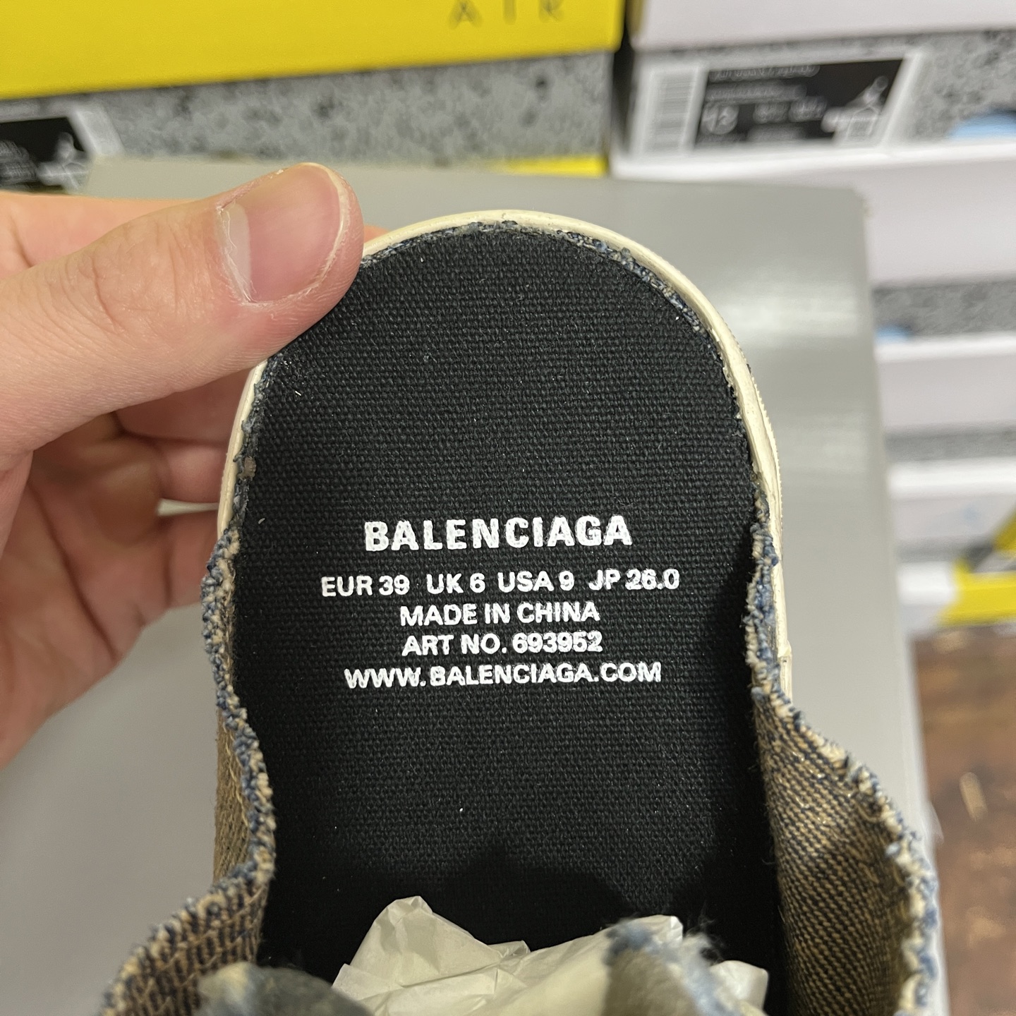  顶级天花板级别 巴黎世家破洞做旧布鞋 半托 牛仔，Balenciaga 巴黎世家 Paris 破洞洗旧