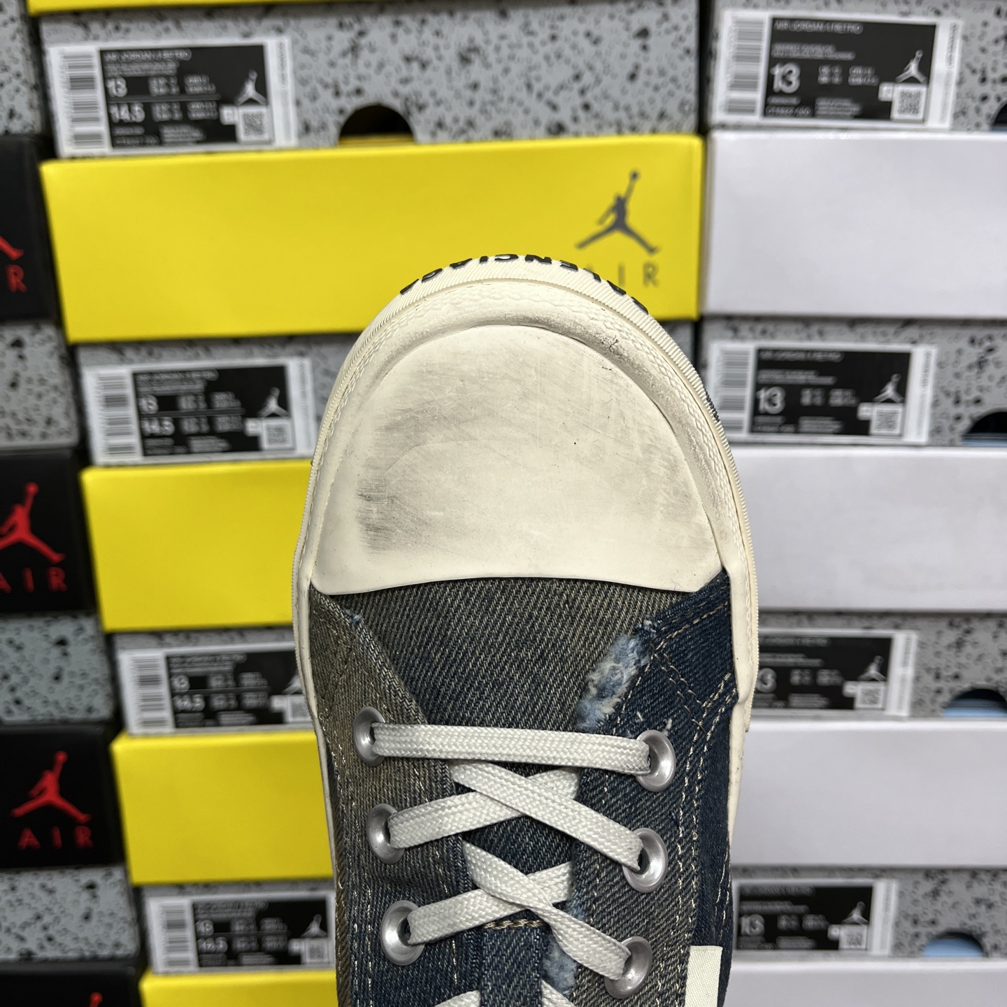  顶级天花板级别 巴黎世家破洞做旧布鞋 半托 牛仔，Balenciaga 巴黎世家 Paris 破洞洗旧