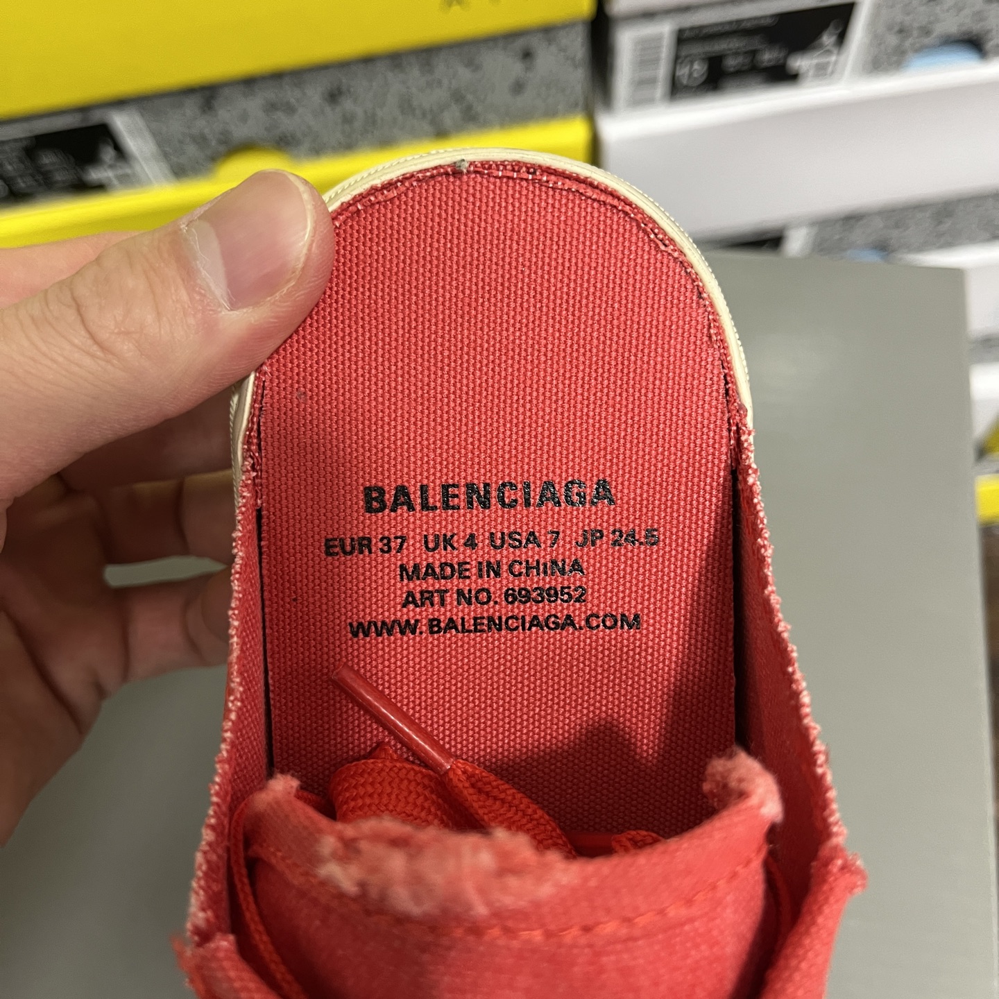  顶级天花板级别 巴黎世家破洞做旧布鞋 半托 白橙红，Balenciaga 巴黎世家 Paris 破洞洗