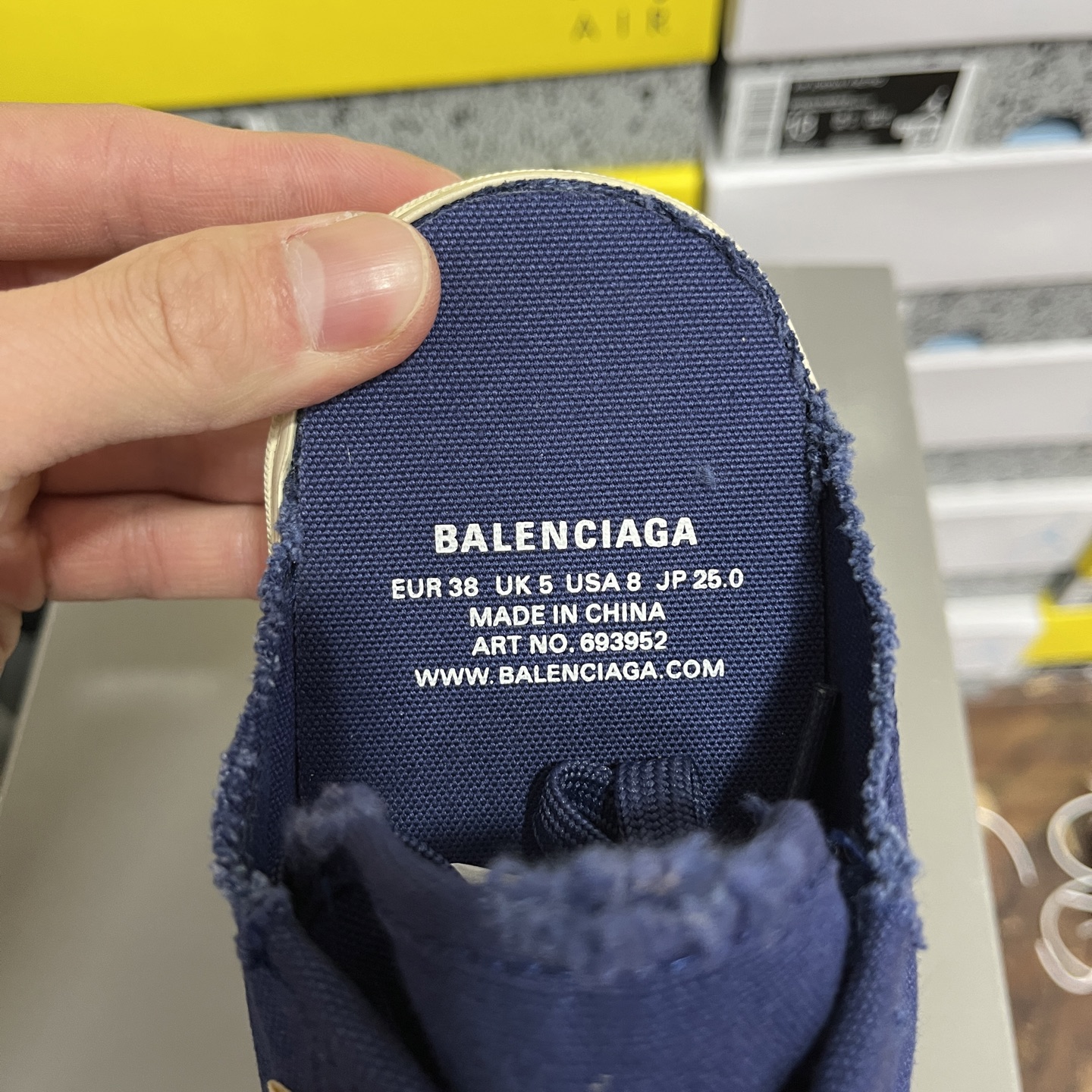  顶级天花板级别 巴黎世家破洞做旧布鞋 半托 蓝白，Balenciaga 巴黎世家 Paris 破洞洗旧
