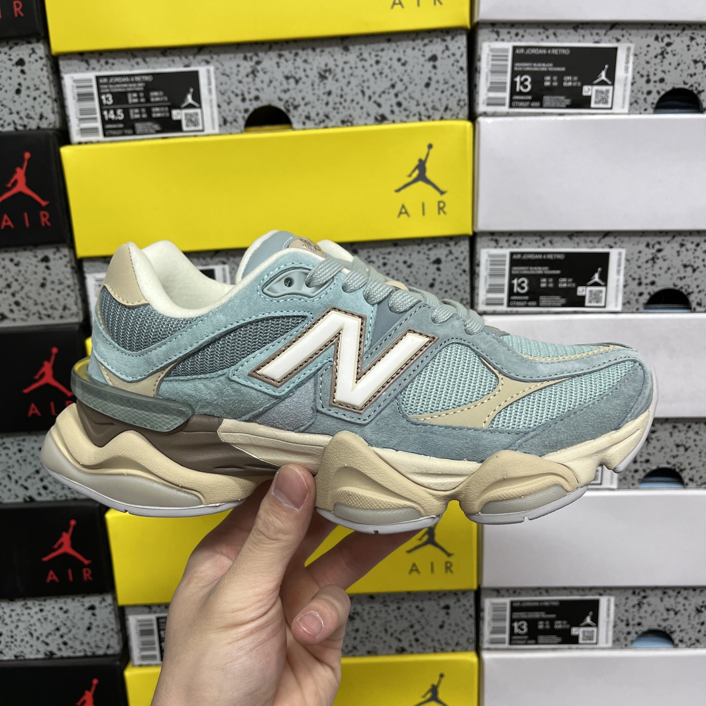  纯原 New Balance NB9060系列 蓝色 新百伦绒面革网布经典百搭防滑耐磨透气低帮生活休闲
