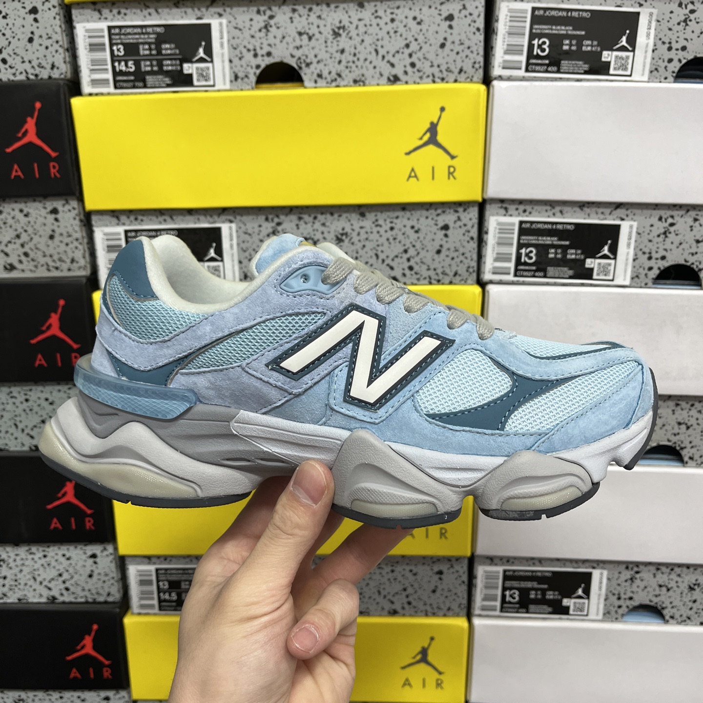  纯原 New Balance NB9060系列 蓝色 新百伦绒面革网布经典百搭防滑耐磨透气低帮生活休闲