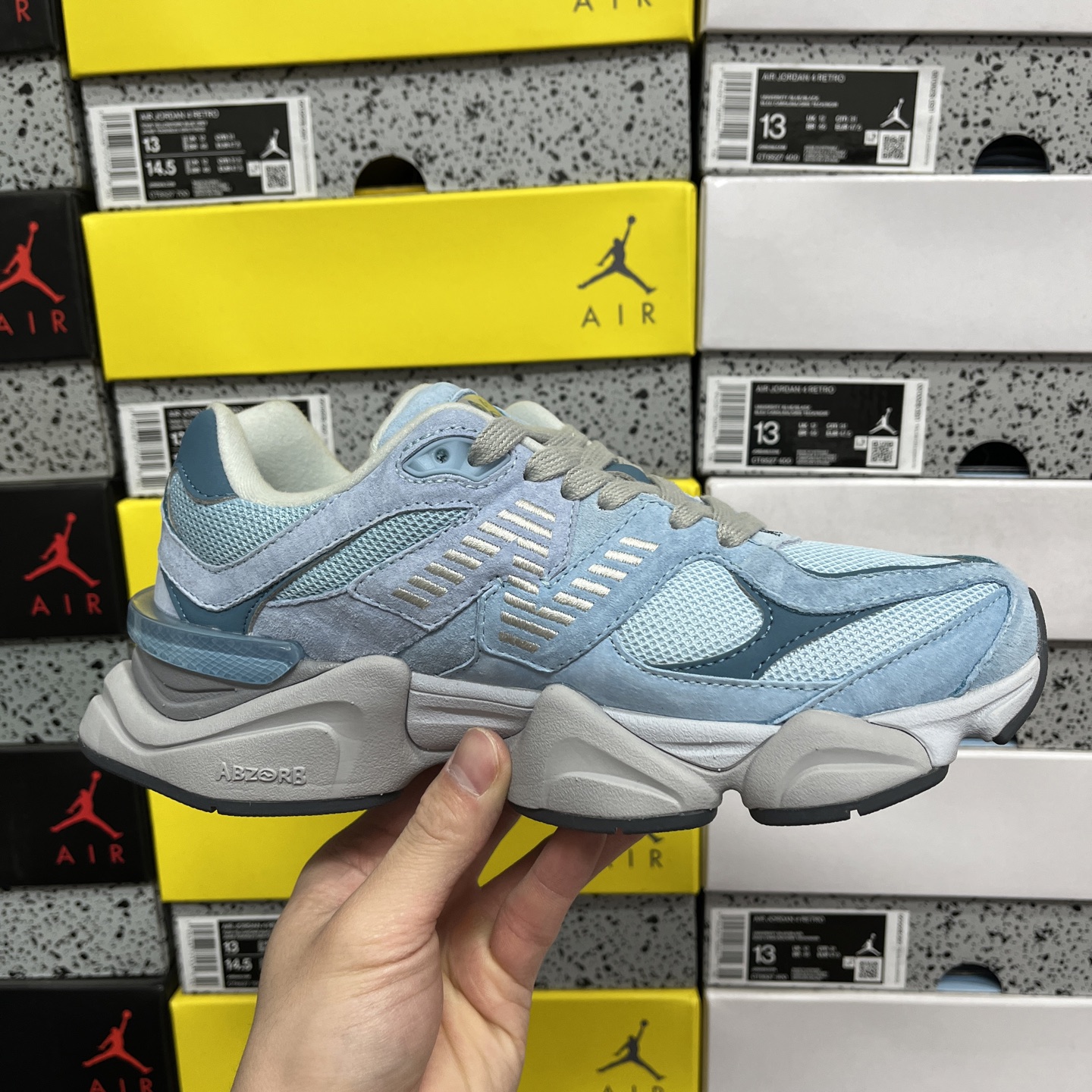  纯原 New Balance NB9060系列 蓝色 新百伦绒面革网布经典百搭防滑耐磨透气低帮生活休闲