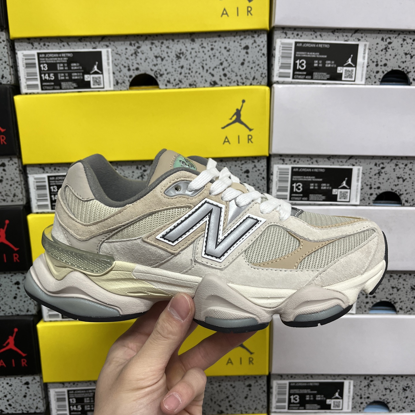  纯原 New Balance NB9060系列 浅棕色 新百伦绒面革网布经典百搭防滑耐磨透气低帮生活休