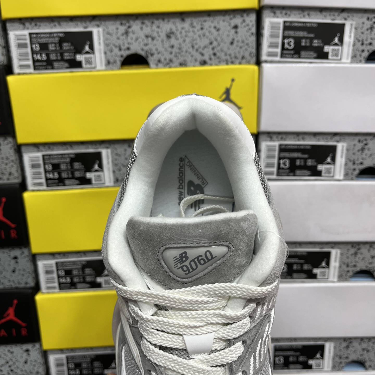  纯原 New Balance NB9060系列 白灰 新百伦绒面革网布经典百搭防滑耐磨透气低帮生活休闲