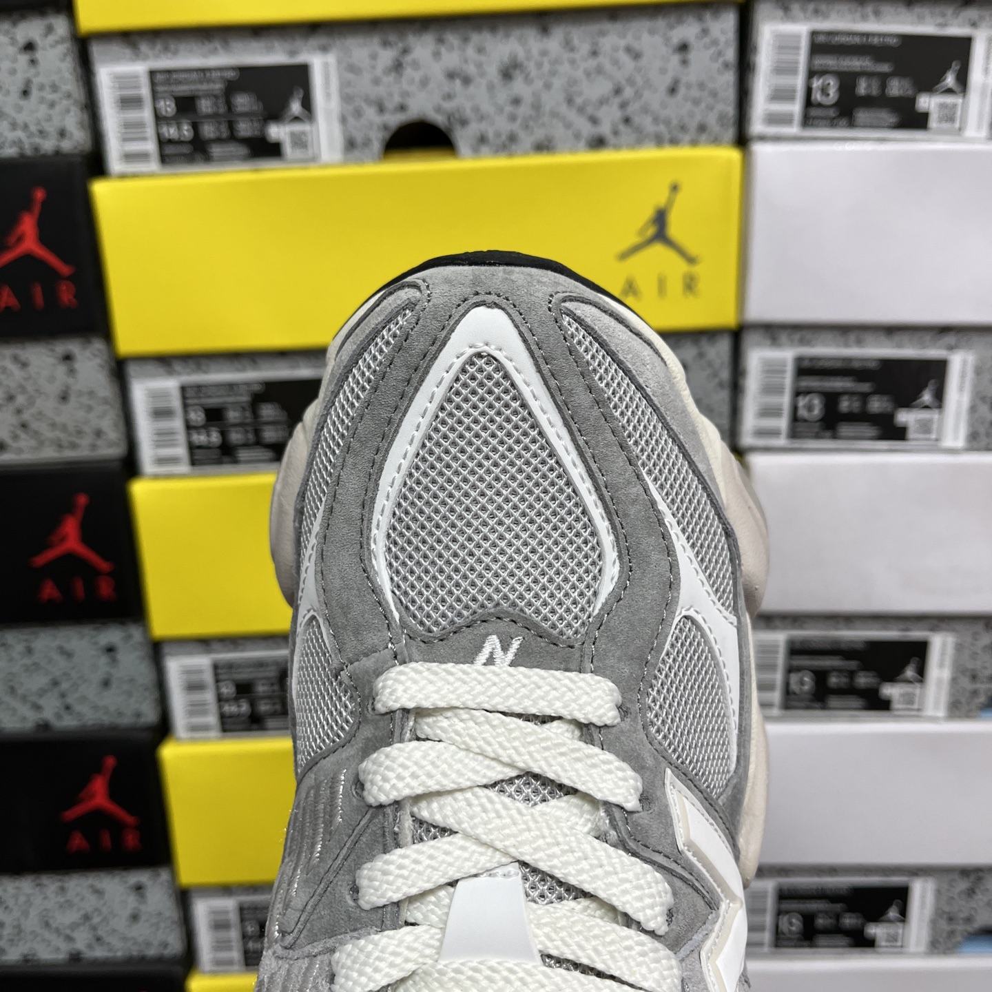  纯原 New Balance NB9060系列 白灰 新百伦绒面革网布经典百搭防滑耐磨透气低帮生活休闲