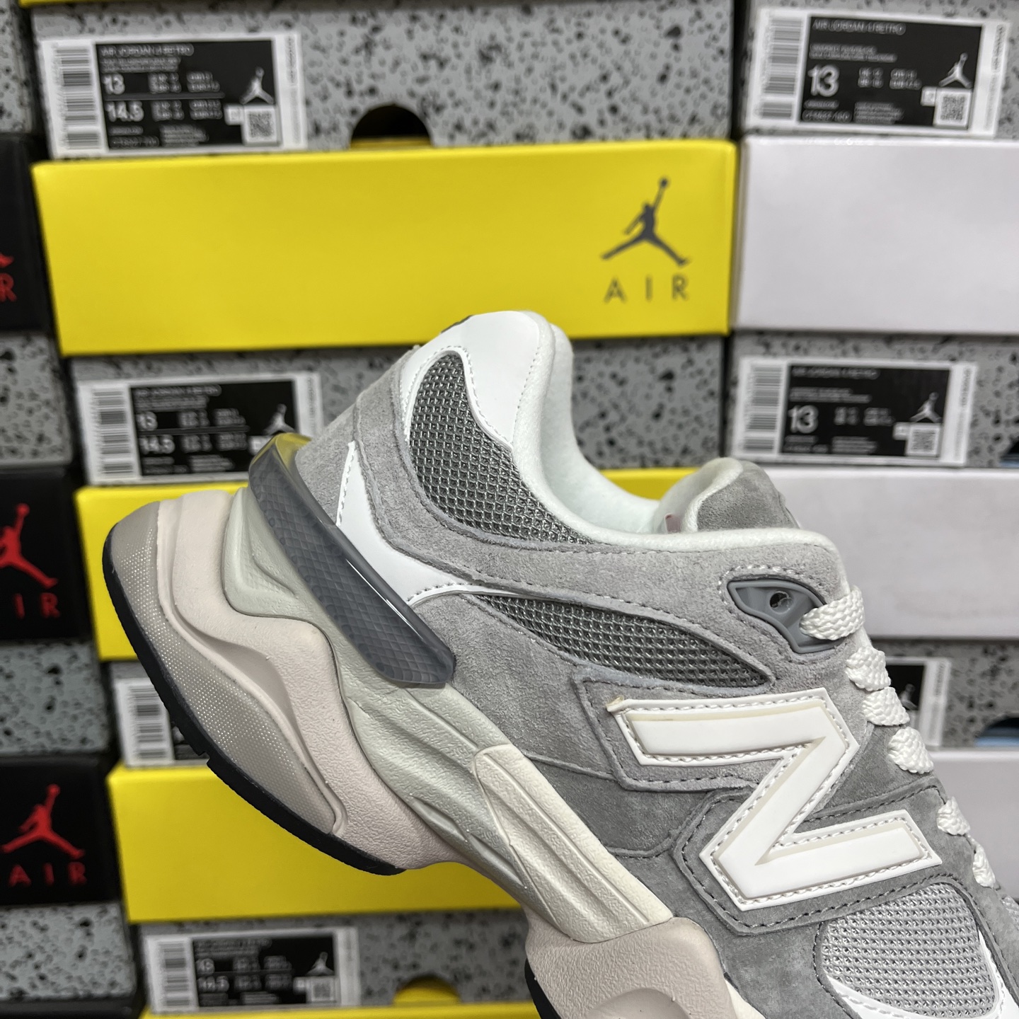  纯原 New Balance NB9060系列 白灰 新百伦绒面革网布经典百搭防滑耐磨透气低帮生活休闲