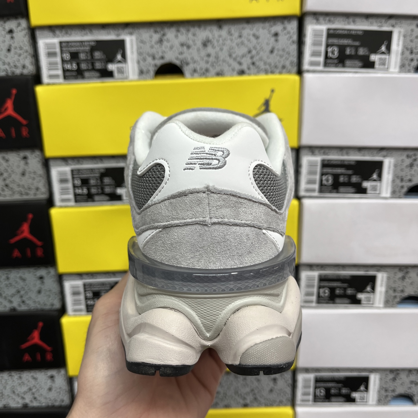  纯原 New Balance NB9060系列 白灰 新百伦绒面革网布经典百搭防滑耐磨透气低帮生活休闲