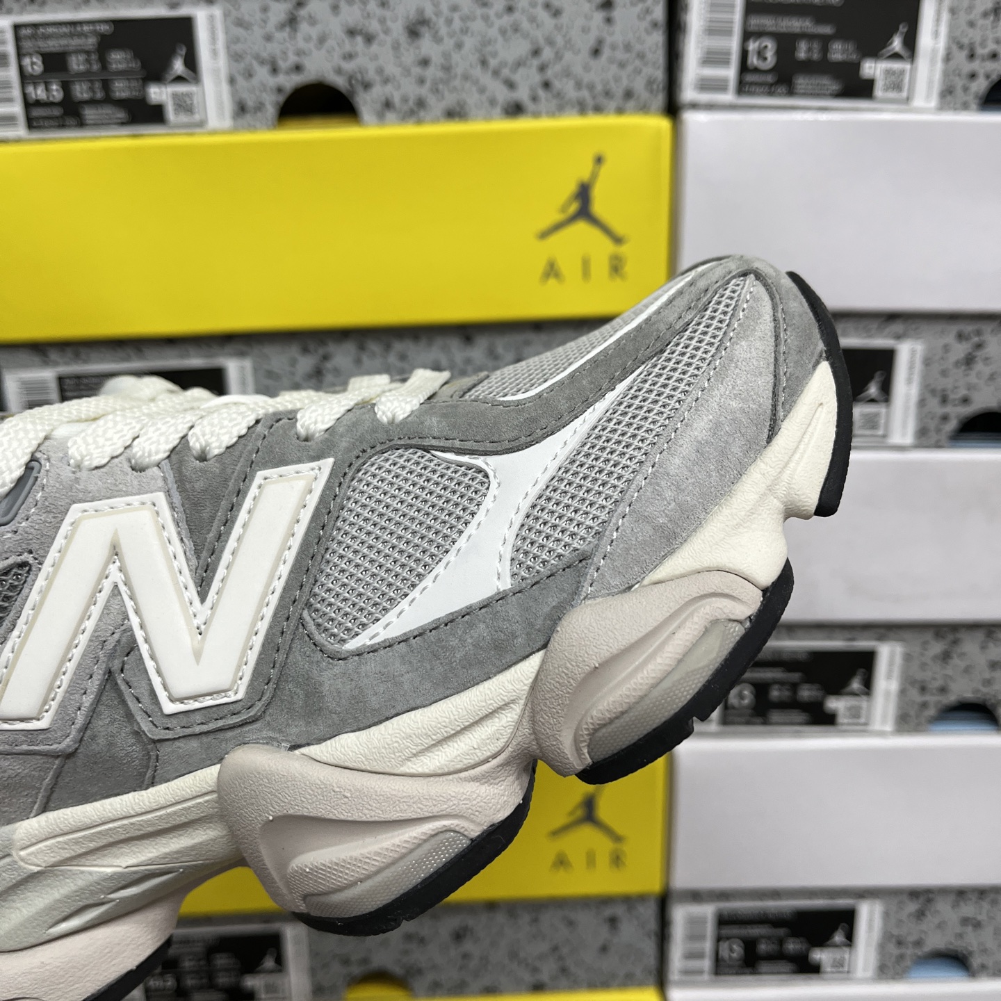  纯原 New Balance NB9060系列 白灰 新百伦绒面革网布经典百搭防滑耐磨透气低帮生活休闲