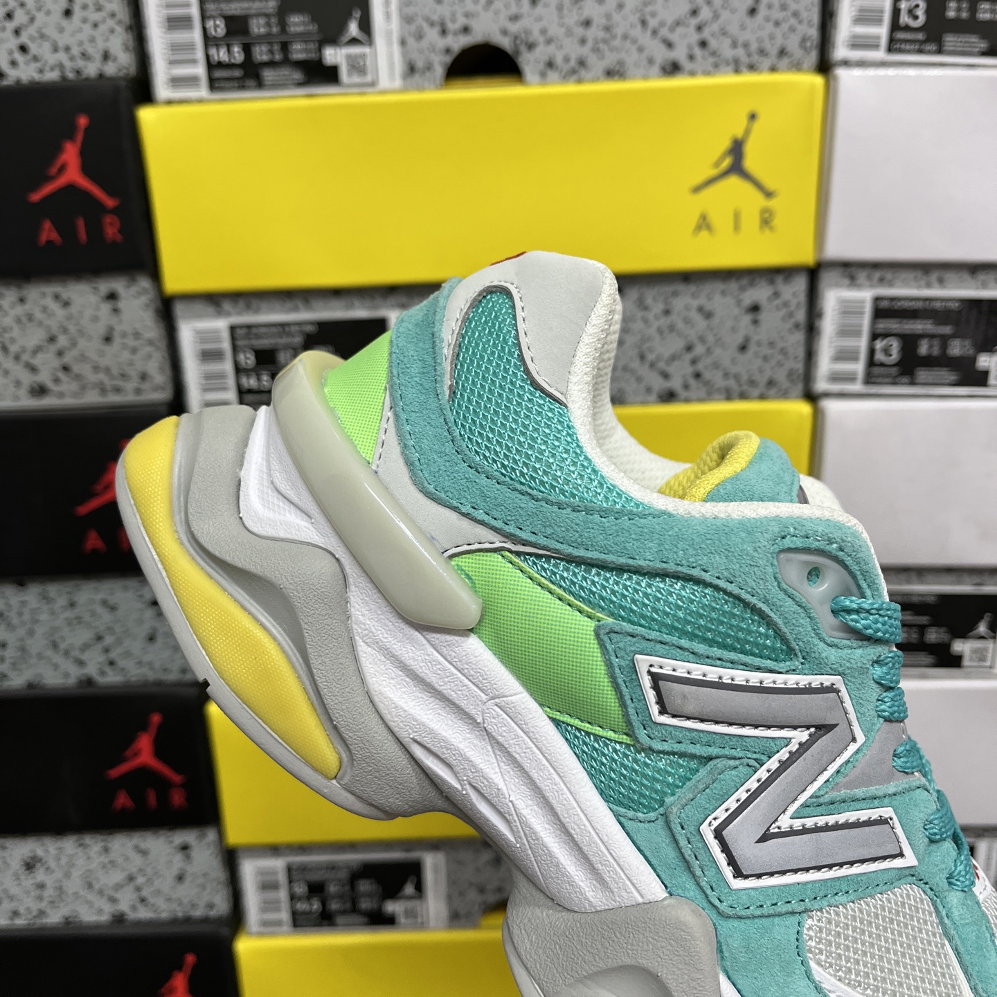 纯原 New Balance NB9060系列 联名白绿  新百伦绒面革网布经典百搭防滑耐磨透气低帮生