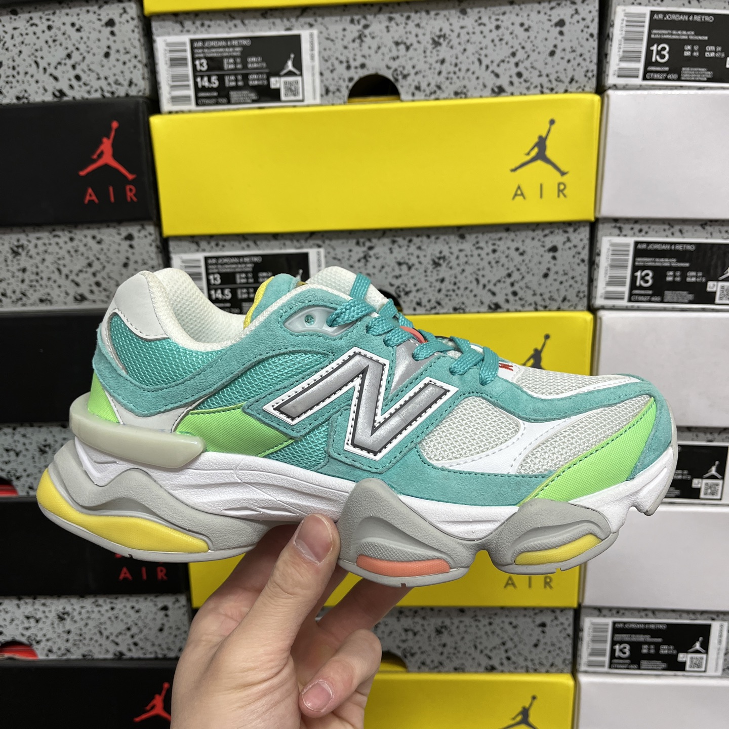 纯原 New Balance NB9060系列 联名白绿  新百伦绒面革网布经典百搭防滑耐磨透气低帮生