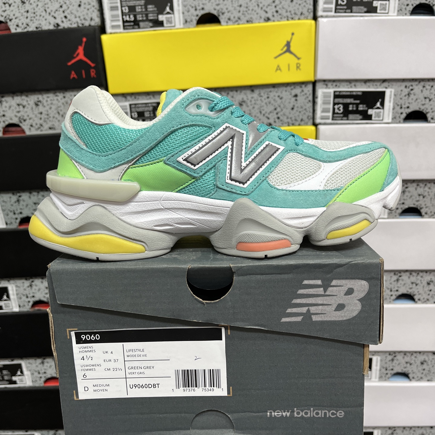  纯原 New Balance NB9060系列 联名白绿  新百伦绒面革网布经典百搭防滑耐磨透气低帮生
