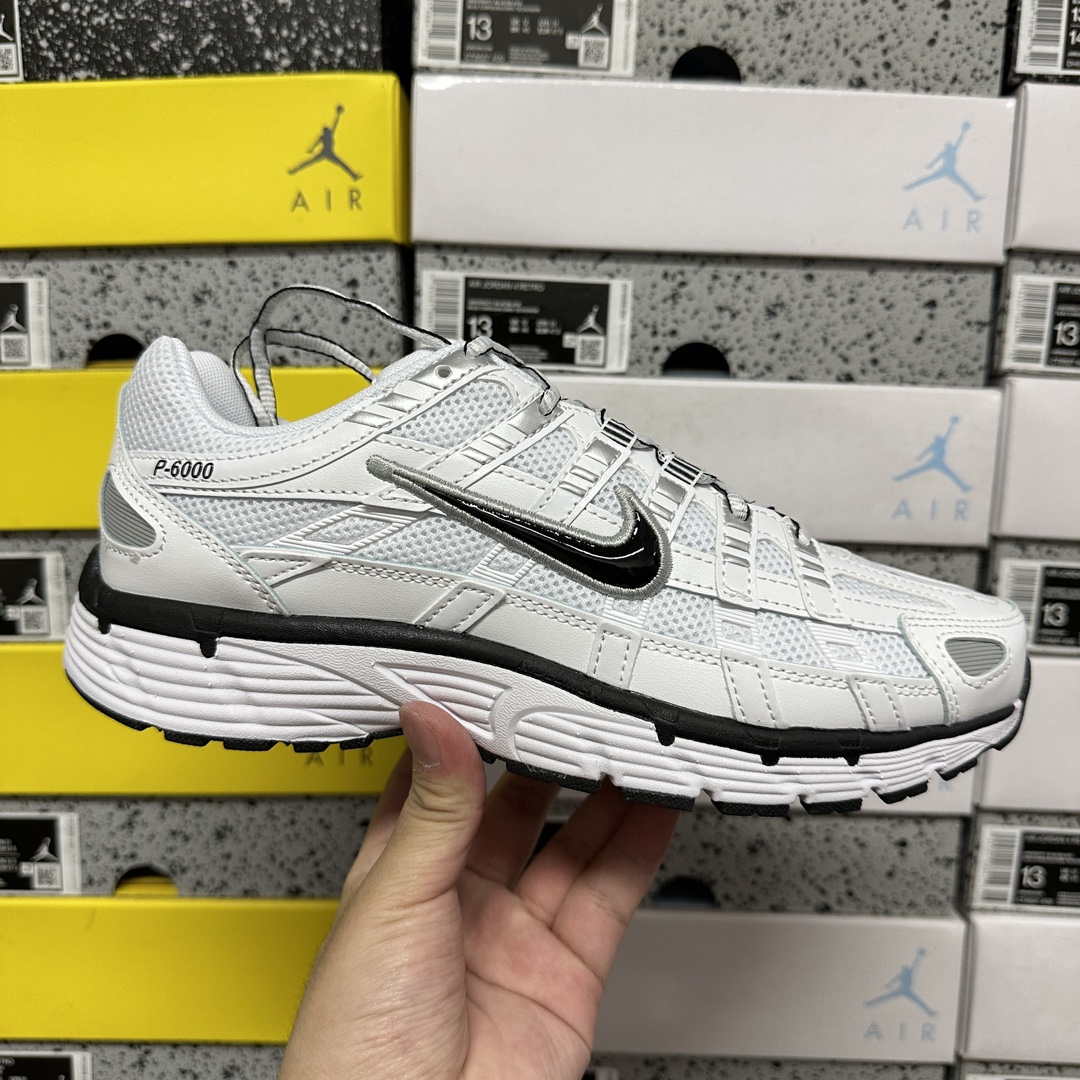  CS版 平台专供 NK P-6000 银白 复古老爹休闲运动鞋 CD6404-107 市售最高版本 全