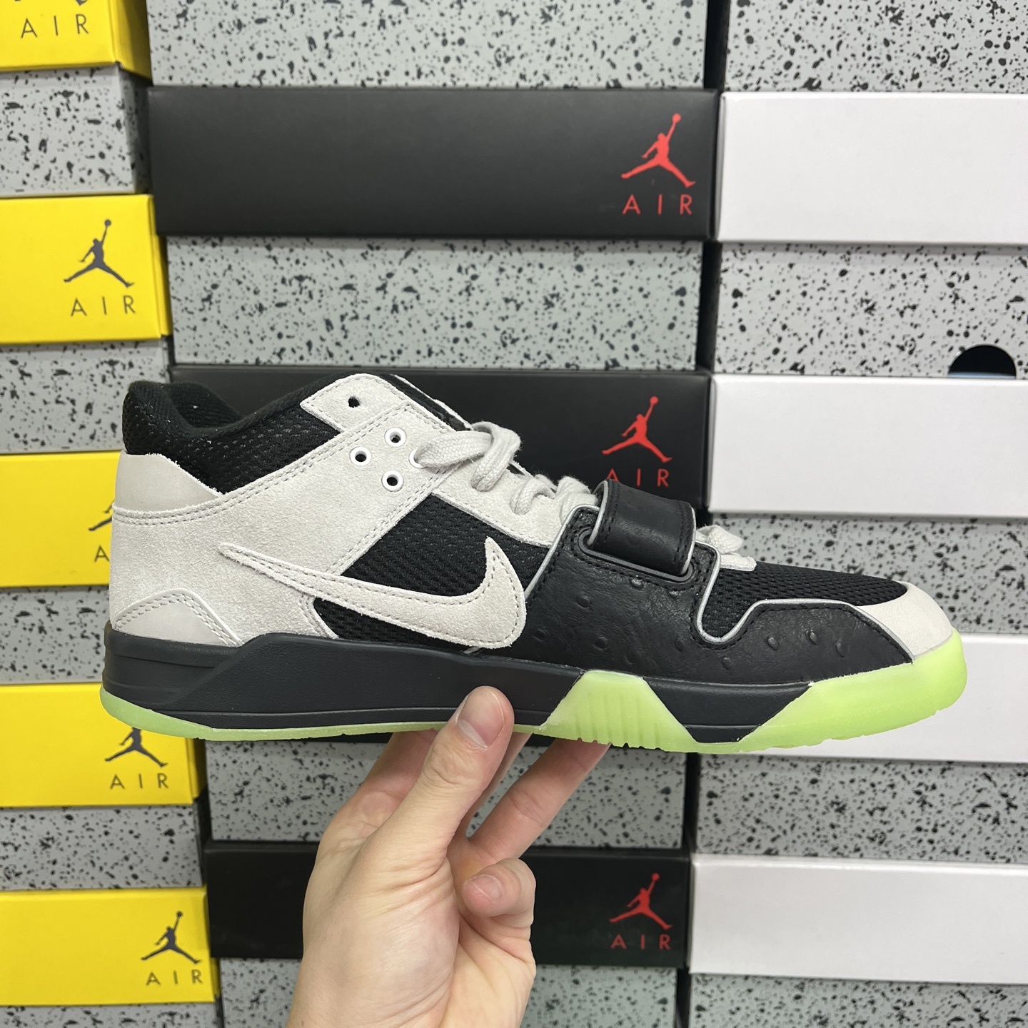 纯原 Travis Scott x Jordan AJ Cut The Check 荧光绿 TS倒钩联名