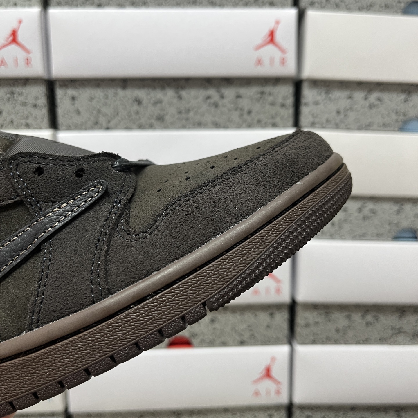 原厂F版 纯原 Travis Scott x Air Jordan 1 Low 低帮 丝绒倒钩9.0 棕