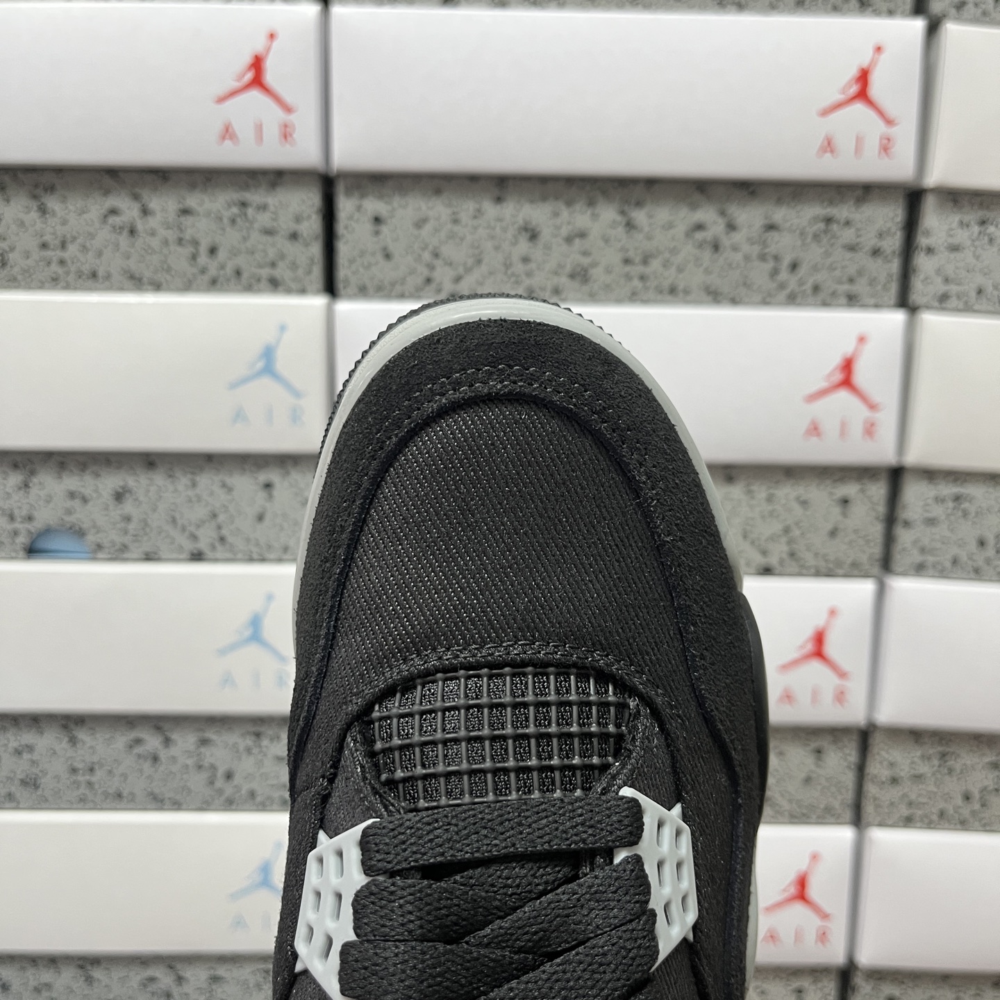 R1版 Air Jordan 4 Retro ”Black Canvas“ 黑色 帆布 小阿姆正确鞋型 