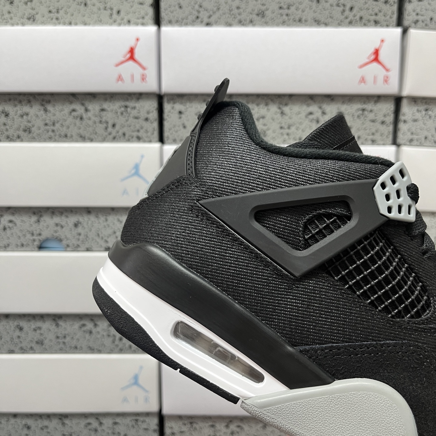 R1版 Air Jordan 4 Retro ”Black Canvas“ 黑色 帆布 小阿姆正确鞋型 
