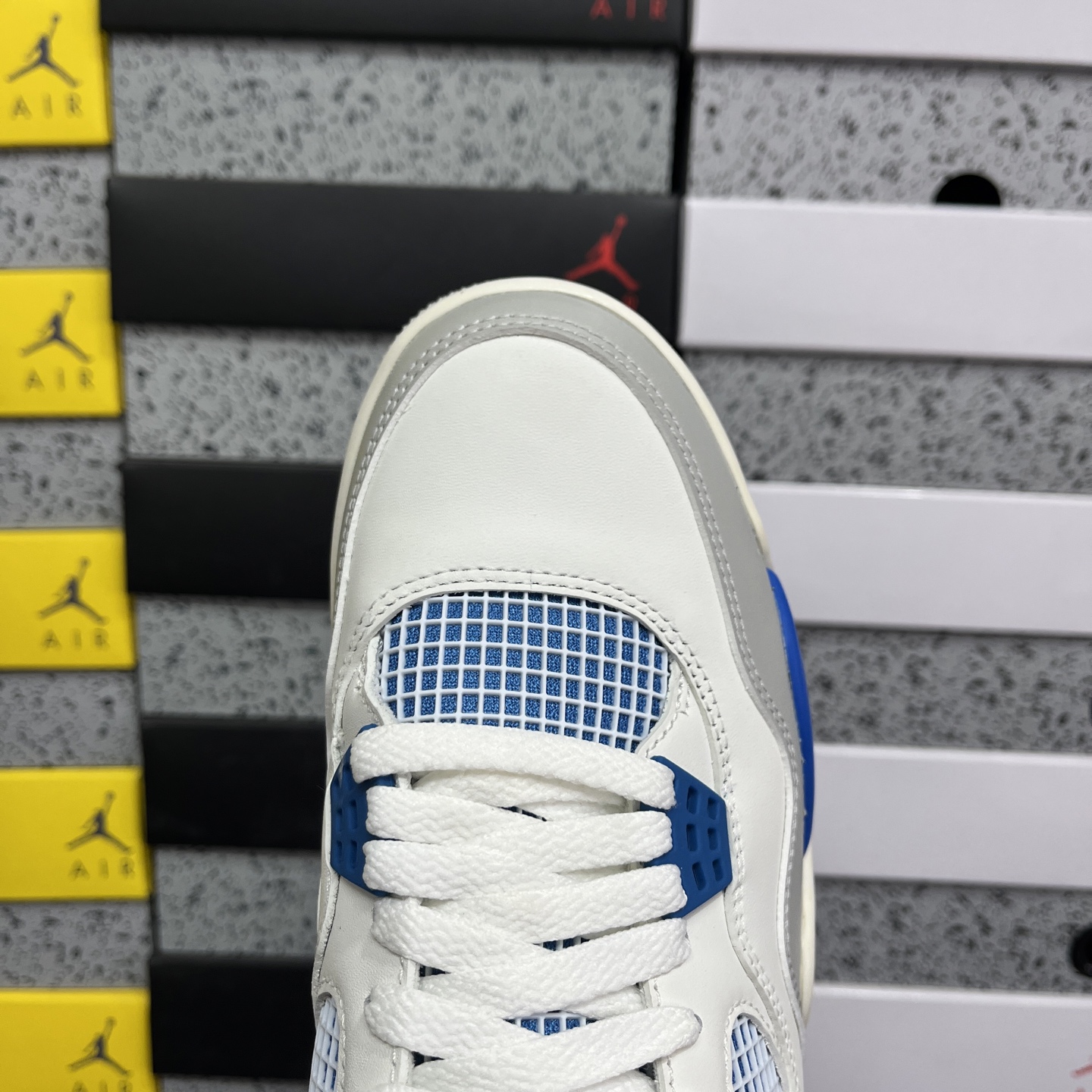 R1版 Air Jordan 4 n4 AJ4 白蓝 #Air Jordan 4“MILITARY BL