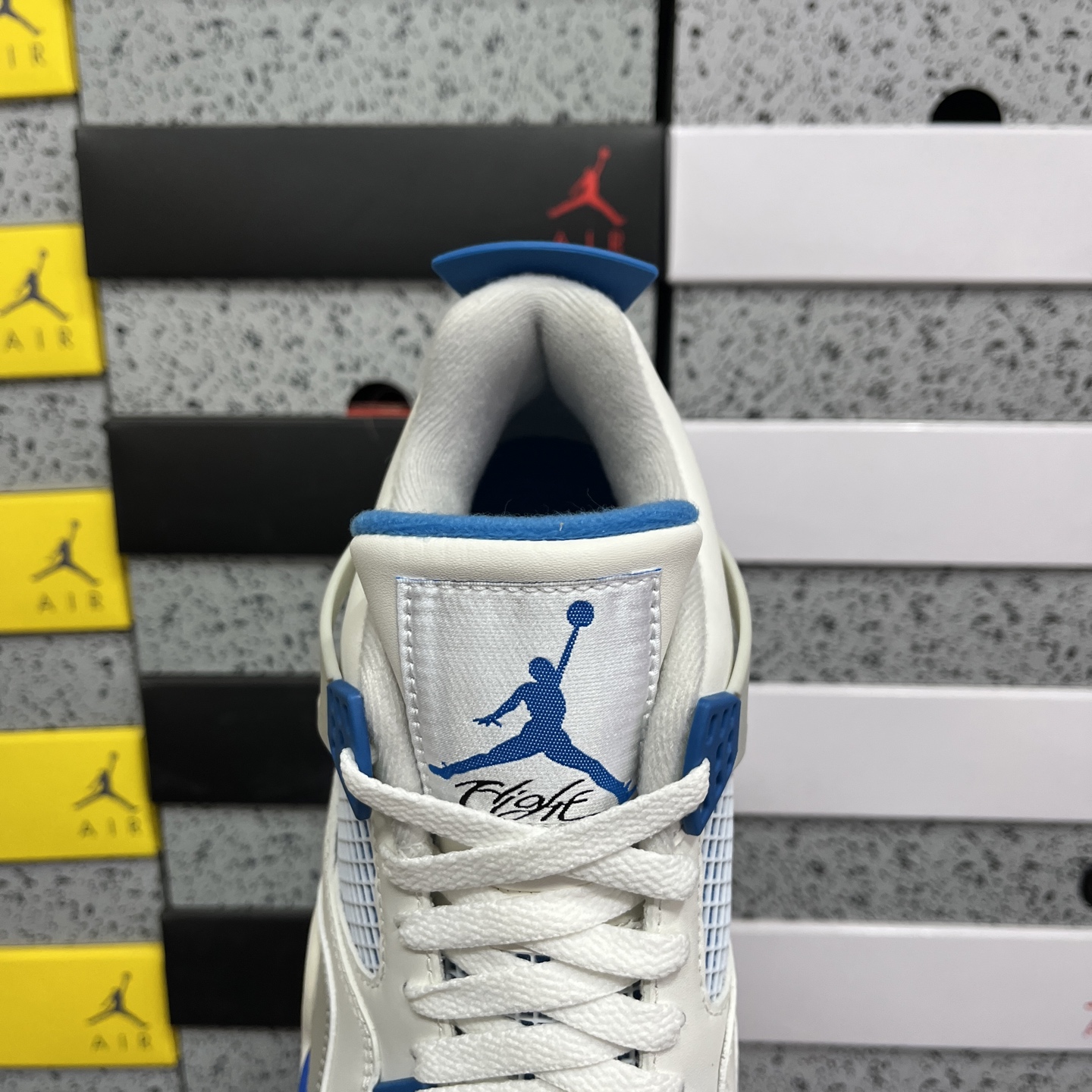 R1版 Air Jordan 4 n4 AJ4 白蓝 #Air Jordan 4“MILITARY BL