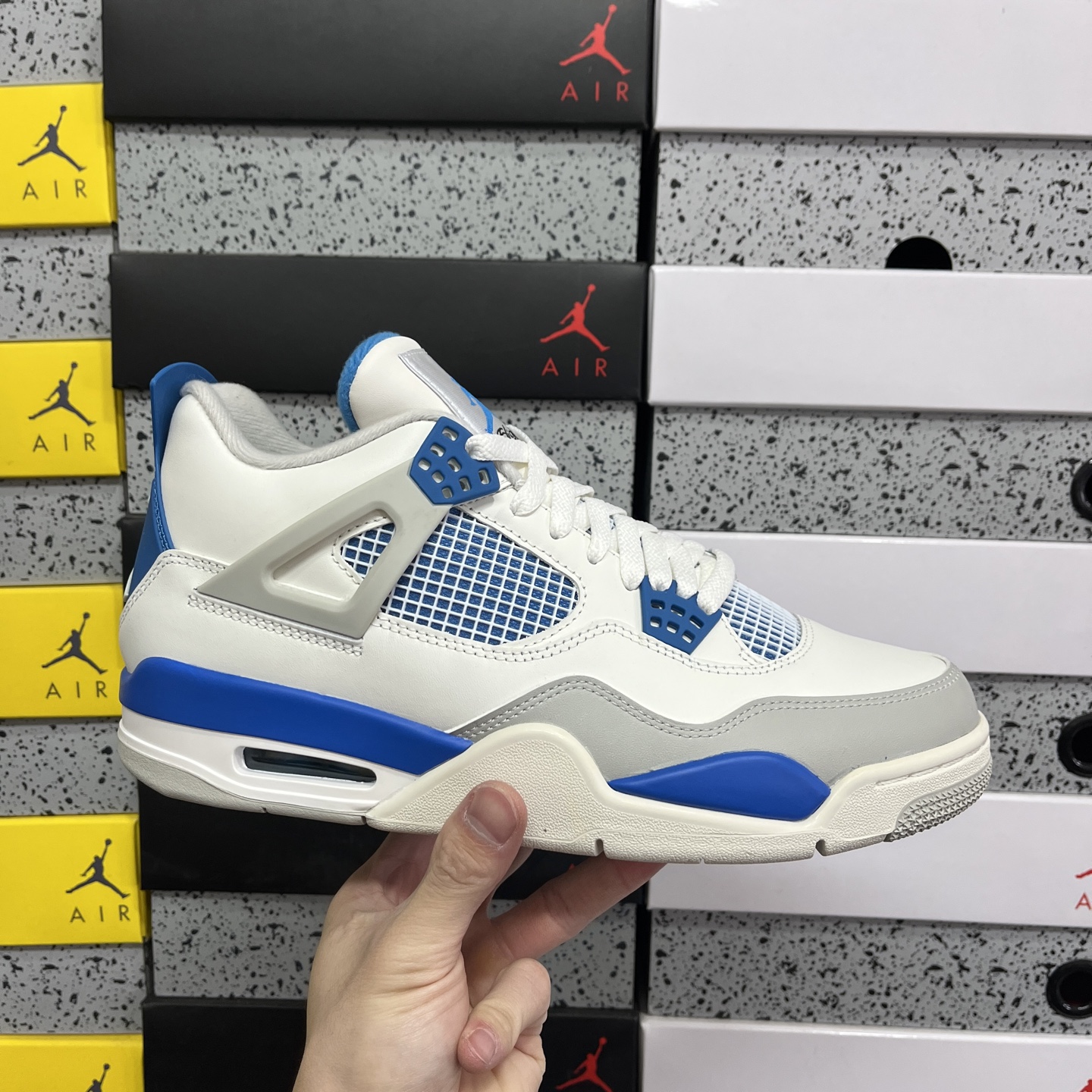 R1版 Air Jordan 4 n4 AJ4 白蓝 #Air Jordan 4“MILITARY BL