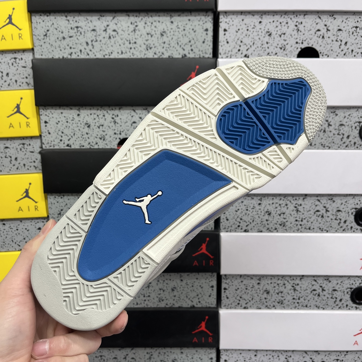 R1版 Air Jordan 4 n4 AJ4 白蓝 #Air Jordan 4“MILITARY BL