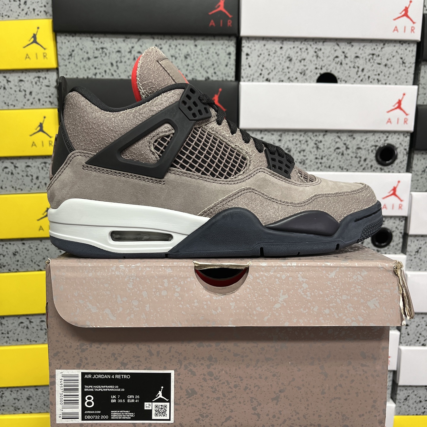 R1版 Air Jordan 4 Retro”Taupe Haze “ 黑棕 摩卡原厂独立模具开发 原汁