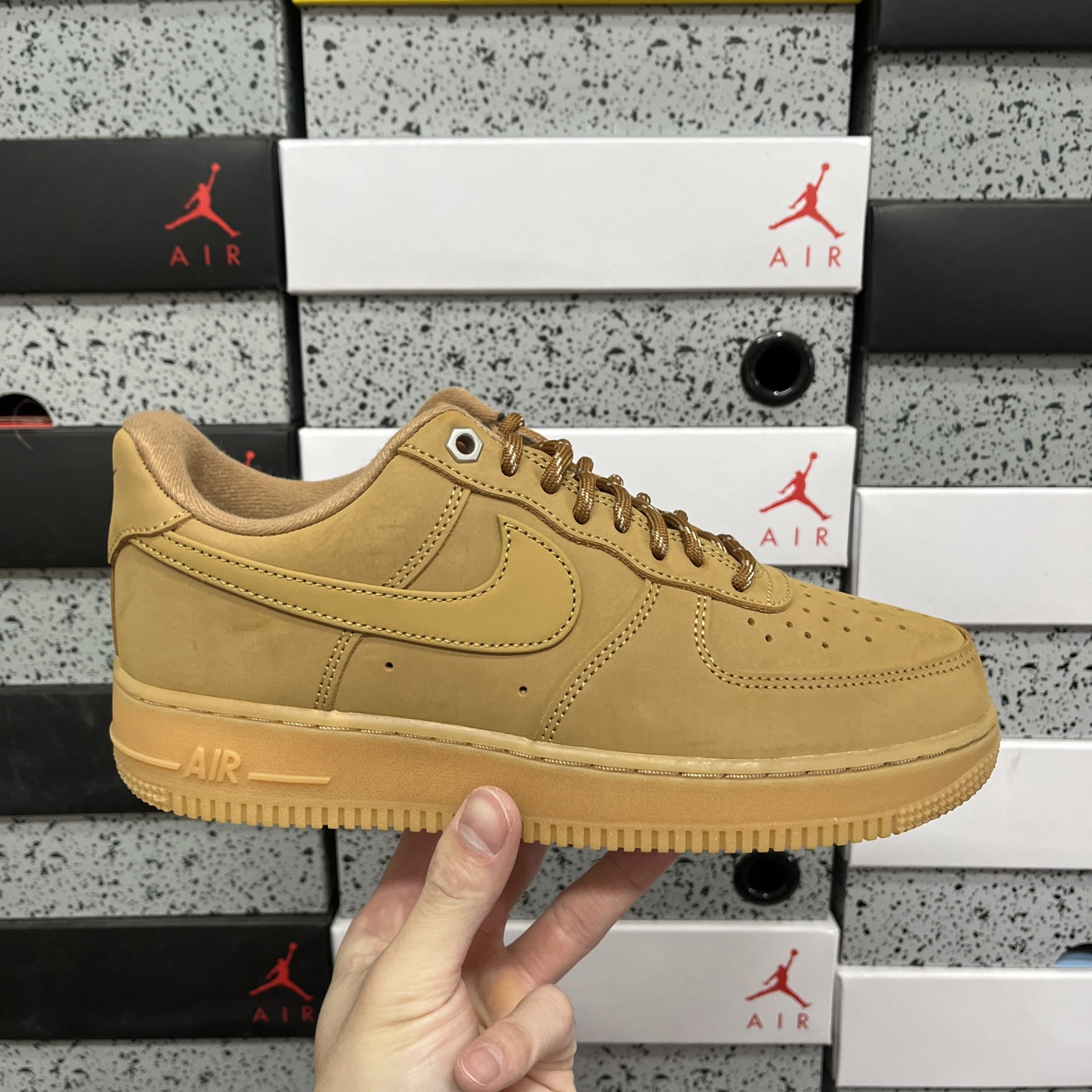 Nike Air Force 1 Low 经典小麦 原楦头原纸板 打造纯正空军版型专注外贸渠道 全掌内置