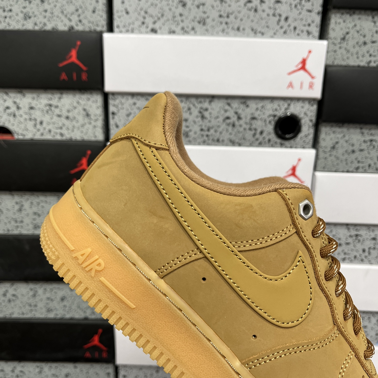 Nike Air Force 1 Low 经典小麦 原楦头原纸板 打造纯正空军版型专注外贸渠道 全掌内置