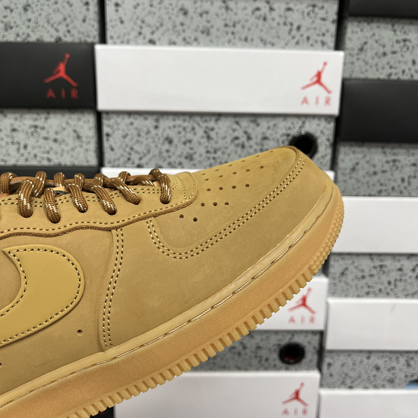 Nike Air Force 1 Low 经典小麦 原楦头原纸板 打造纯正空军版型专注外贸渠道 全掌内置