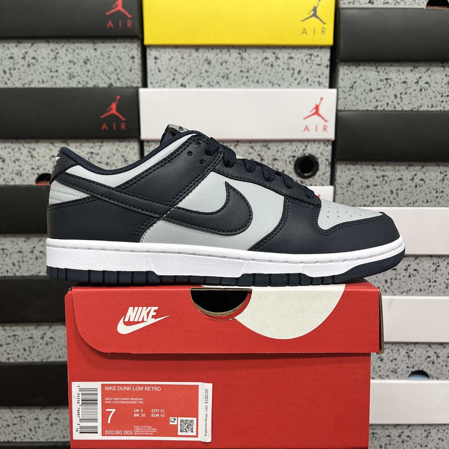 版纯原 Nike Dunk Low Retro 乔治城灰蓝 低帮运动休闲滑板板鞋 原厂皮料 全新购入新冲