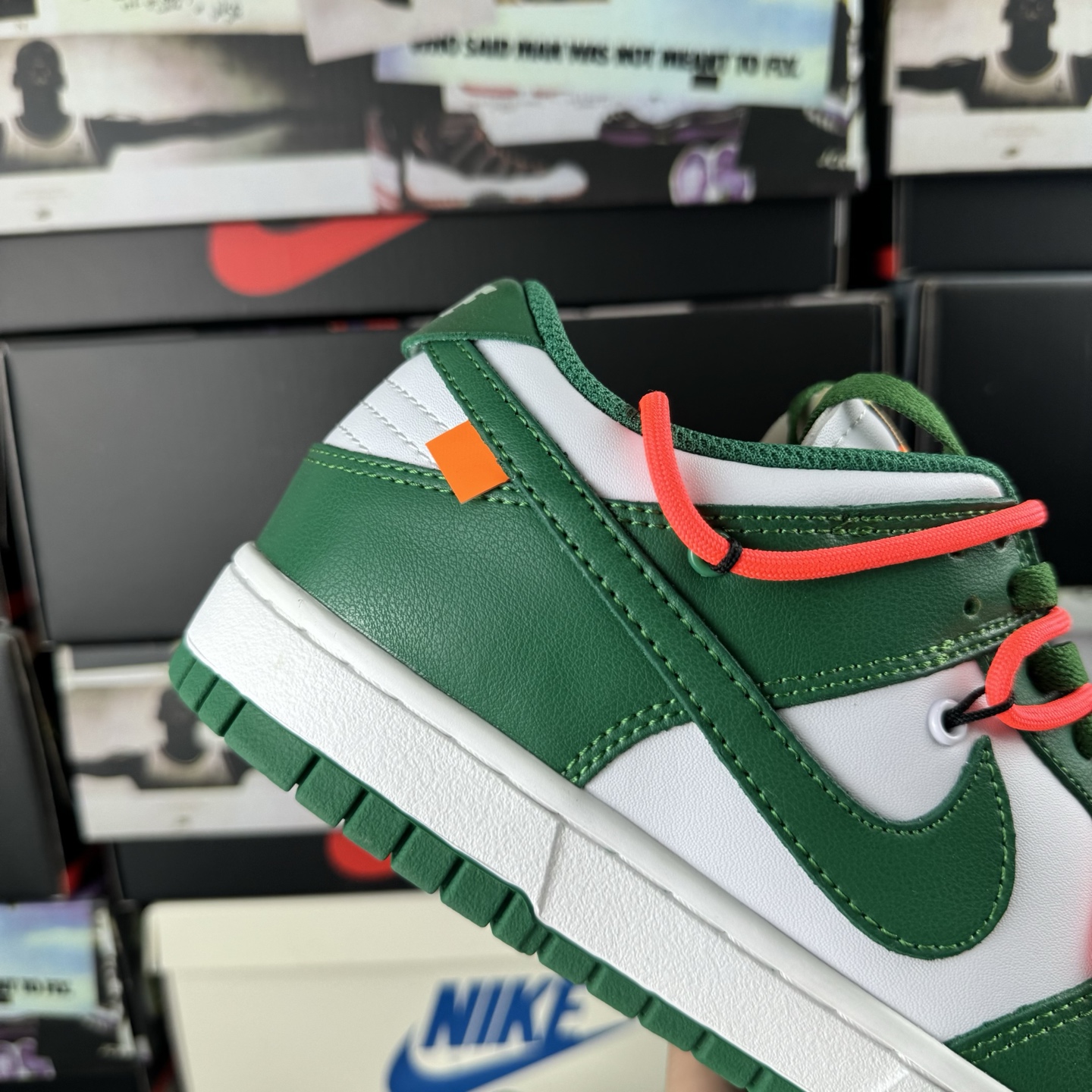 特价 Off-White x Nike Dunk Low LTHR OW 白绿 板鞋 贝利原厂皮料加持 